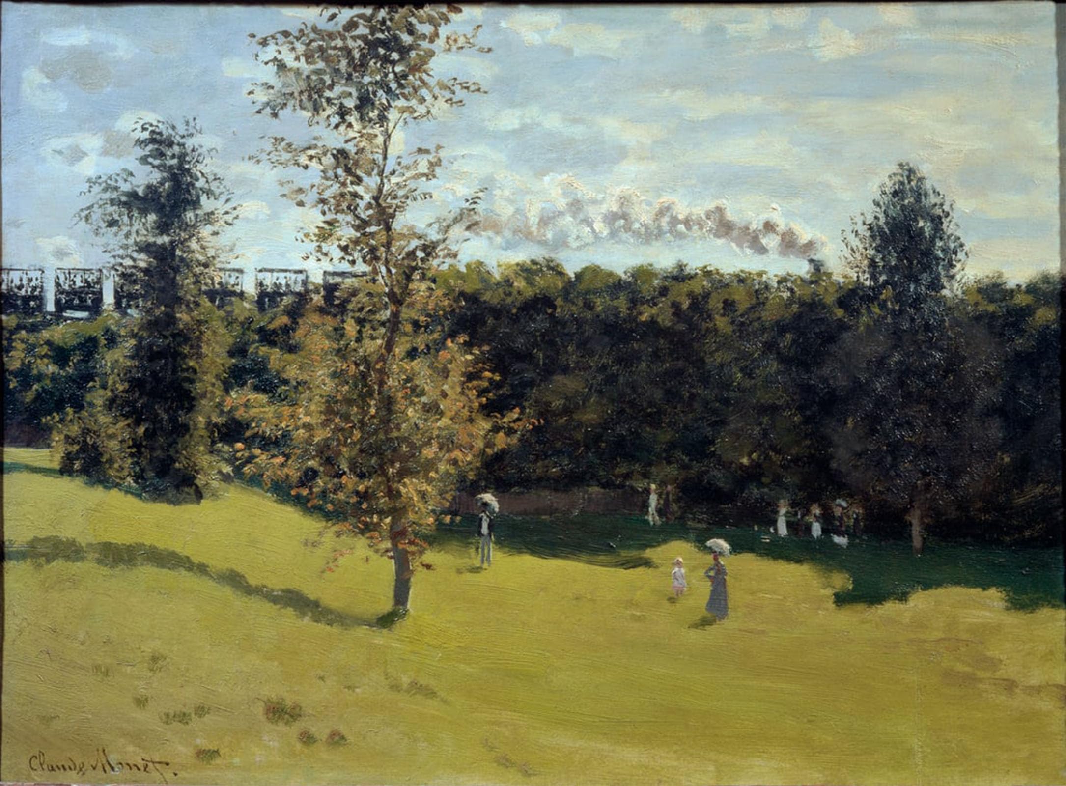 ARTXLXXBN Famous Prints Artwork Pictures Poster Painting Art Train in the Countryside by Claude Monet Artwork Landscape Pictures for Home Decor 60x90cm