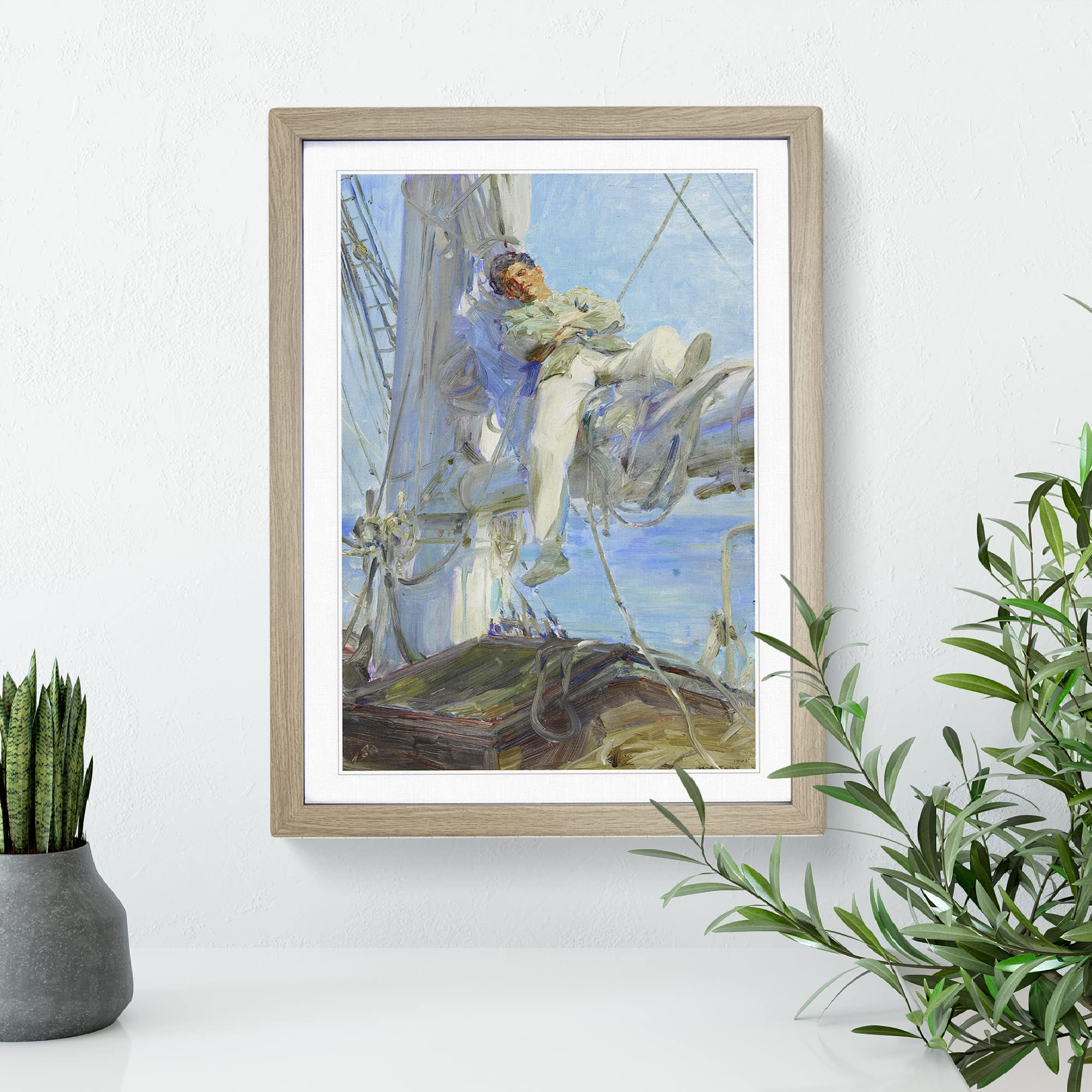 Sleeping Sailor By Henry Scott Tuke Classic Painting Framed Wall Art Print - Image 3