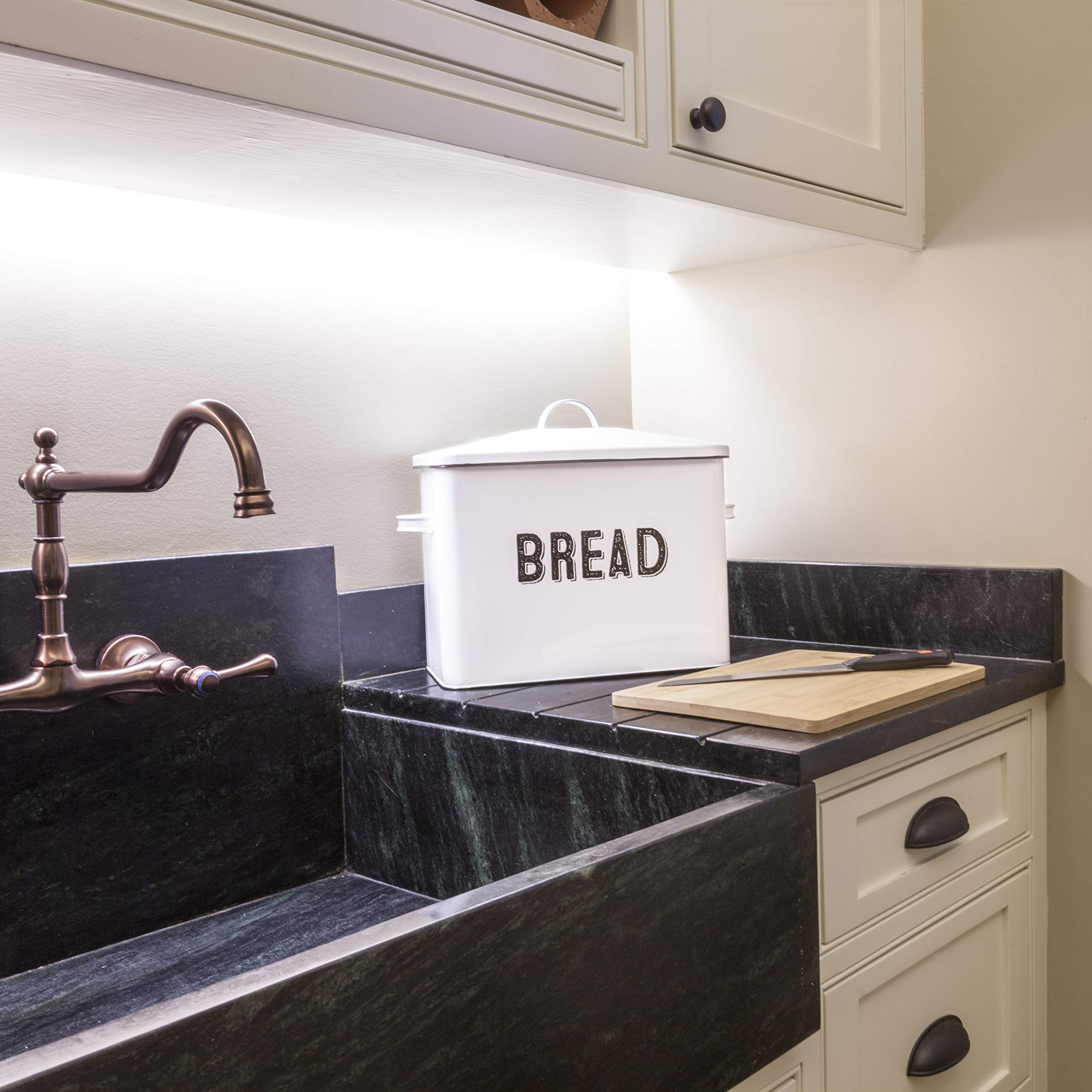 Stylish Farmhouse Bread Box For Kitchen Countertop Extra Large Breadbox Holds 2+ Loaves Of