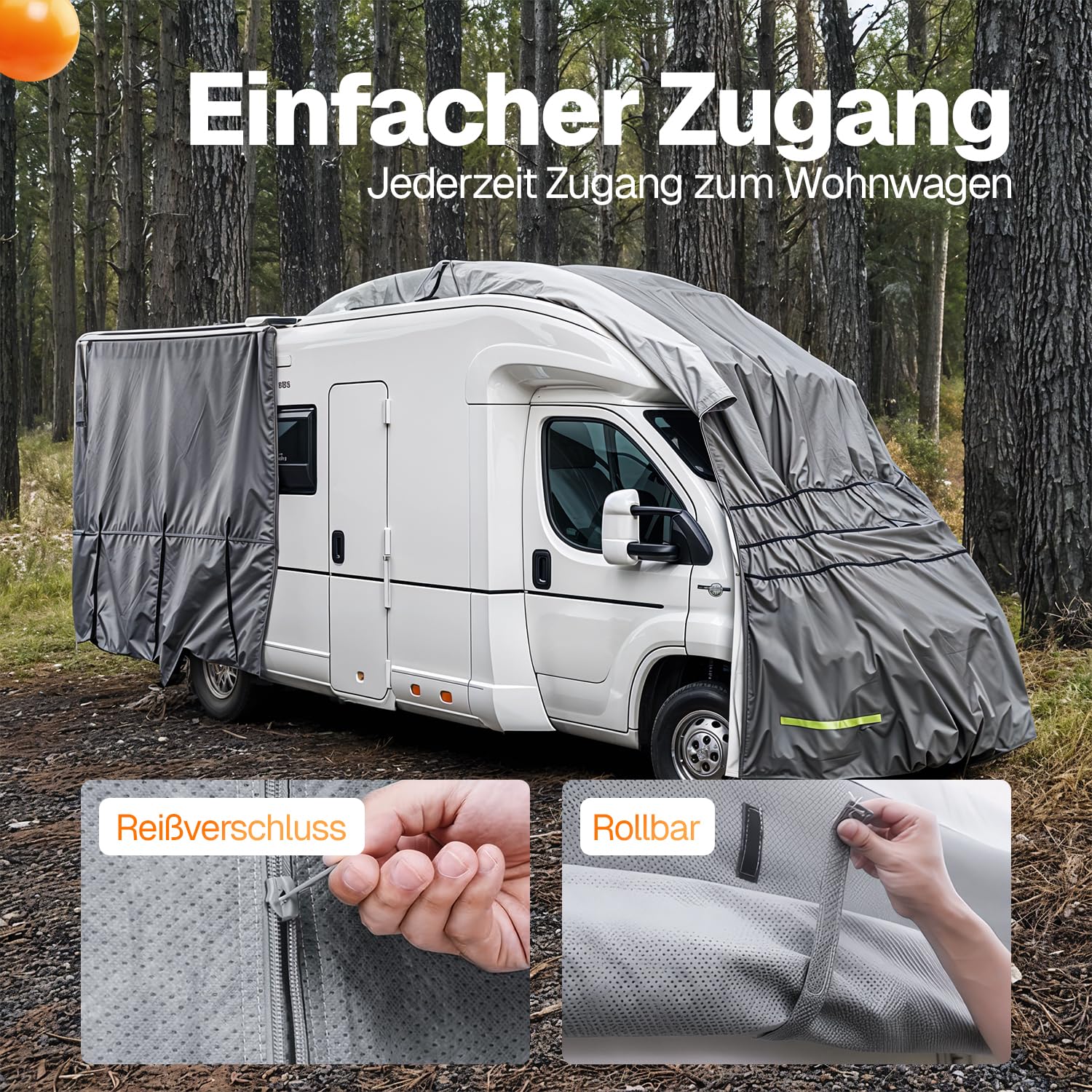 Bâche De Protection 4 Couches Pour Camping-Car, Résistante Aux Intempéries Et Respirante, Résistante Aux UV, Indéchirable, Bâche Anti-Grêle Pour L'Hiver Et L'Été