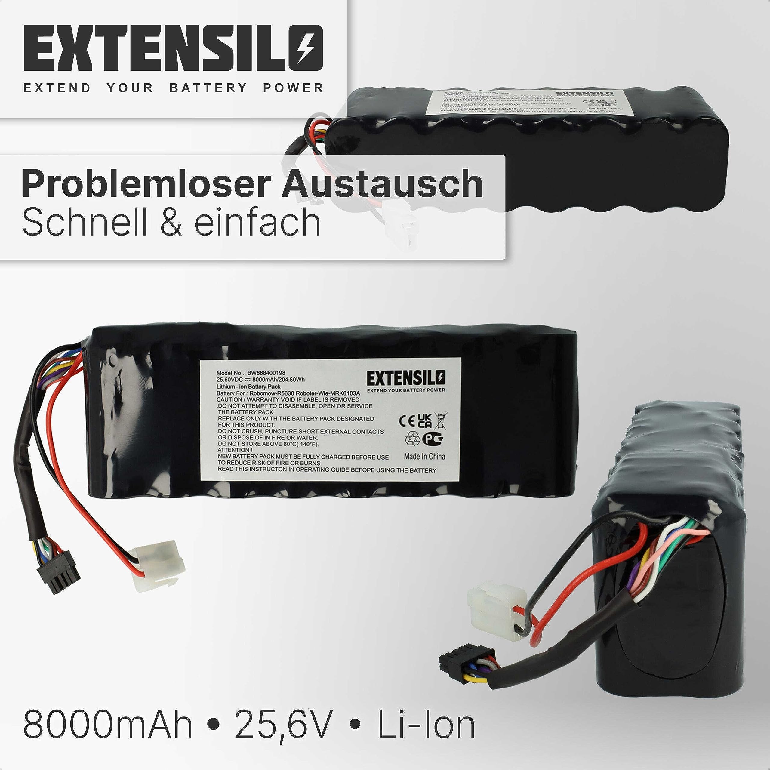 Akku kompatibel mit Robomow RS625, RS622, RS622 Pro, RS622U, RS615 Pro, RS615U Rasenroboter Rasenmäher (8000mAh, 25,6V, Li-Ion)