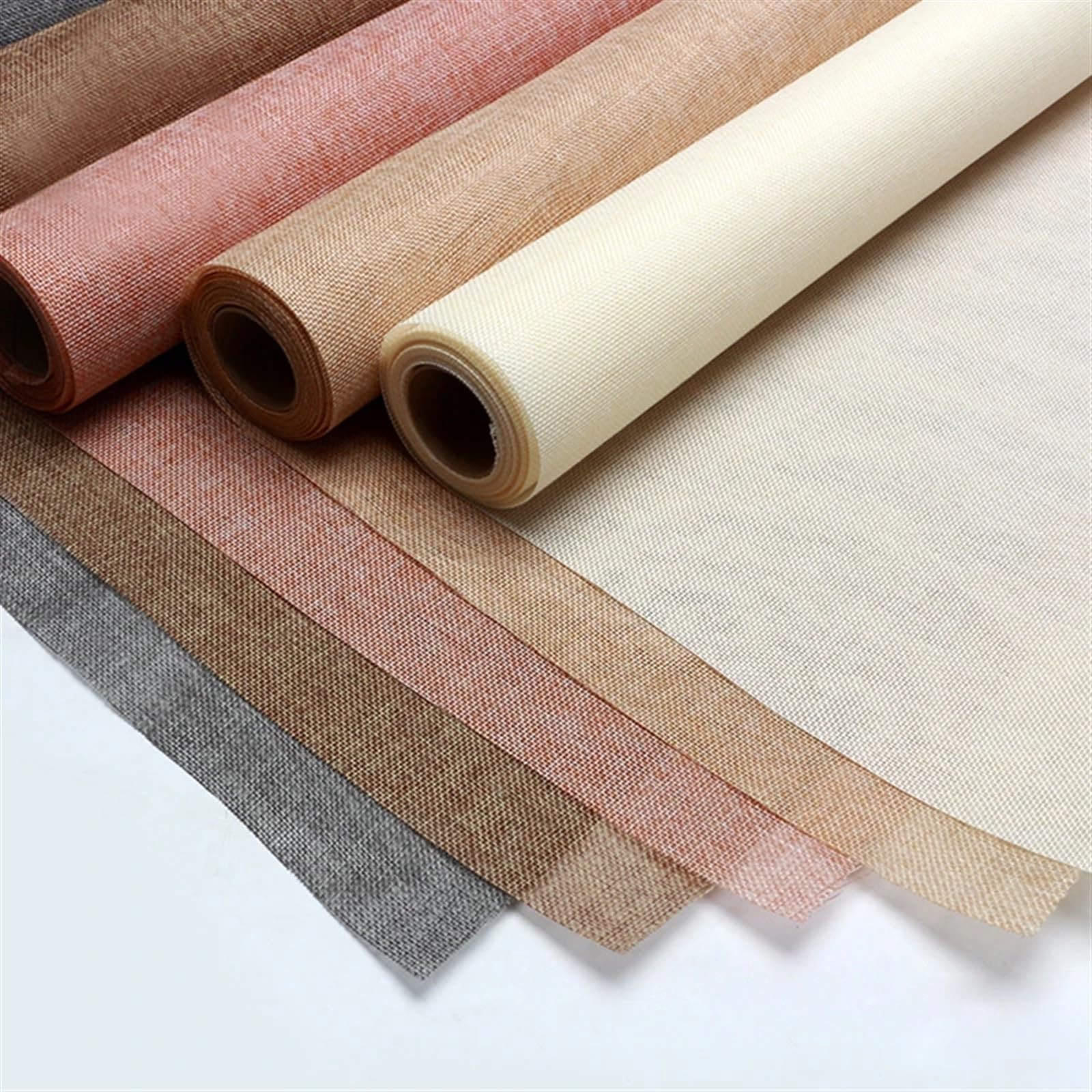 Blumen Papier 48 cm x 4,5 m Leinen Baumwolle Blume Geschenkpapier Wasserdicht Bouquet Verpackung Seidenpapier Hochzeit Geburtstag Party Verpackung Dekor(Pink)
