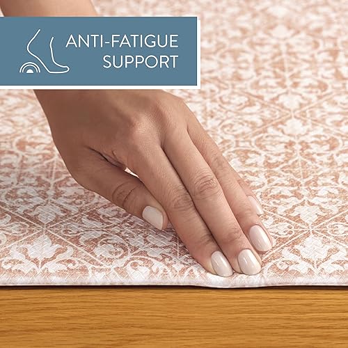 Miniatura 7 de TOWN & COUNTRY BASICS Comfort Plus - Tapete antifatiga con diseño vintage de medallones y azulejos de medallón, tapete de pasillo de cocina, tapete