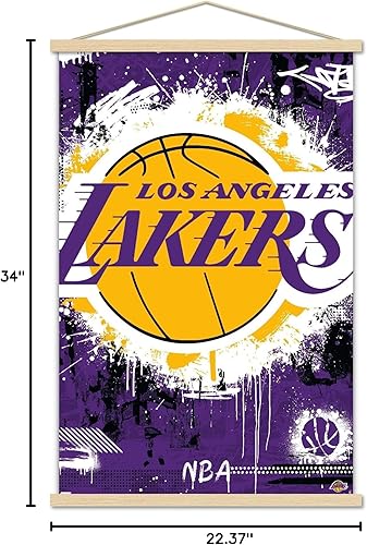 Miniatura 7 de Trends International NBA Los Angeles Lakers - Póster de pared con logotipo Maximalist 23 con marco magnético