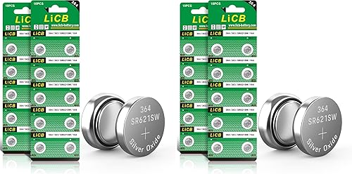 Miniatura 8 de LiCB Paquete de 20 baterías SR621SW 364 164 363 AG1 de 1.5 V con botón de celda de reloj
