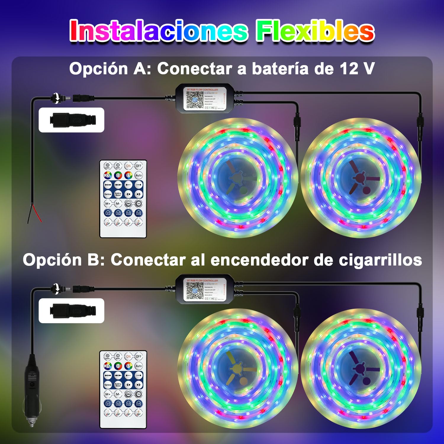Lichaser Tira de luces LED impermeables para vehículos recreativos, 12 V, IP67, RGB+IC, con aplicación y control remoto, iluminación interior y exterior para toldos, autocaravanas y furgonetas (10m)