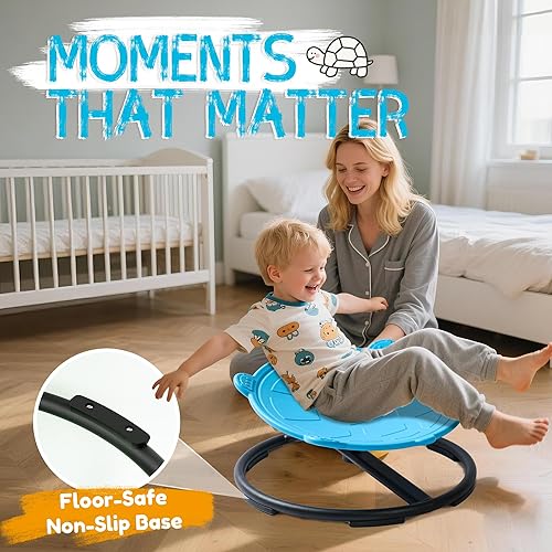 Miniatura 4 de Silla giratoria de tortuga para niños autistas, juguete giratorio sensorial, silla giratoria para niños con autismo, asiento giratorio sensorial