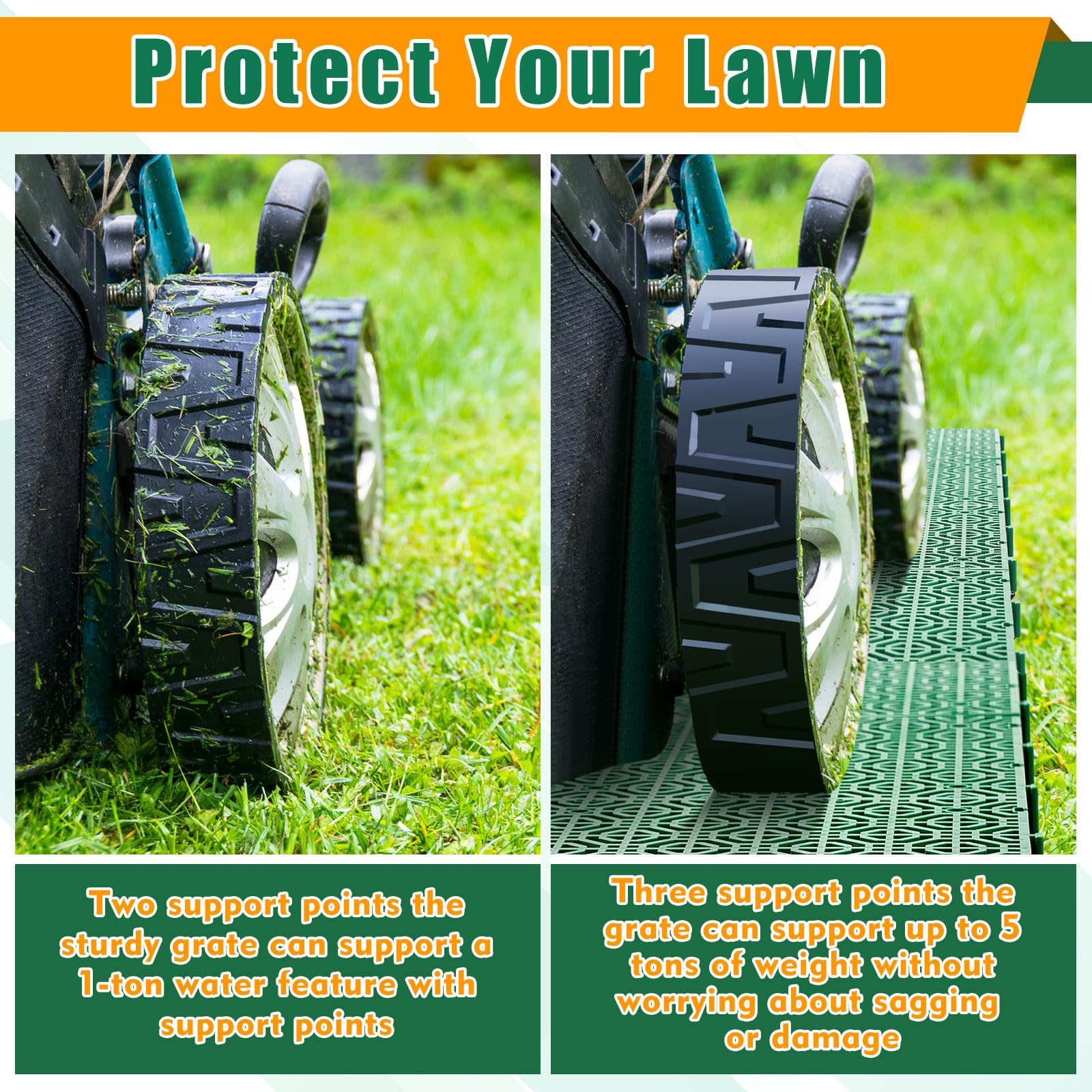 10 Pcs Ground Protection Mats, Green Interlocking 15.7 x 15.7 in — Amazon image 4