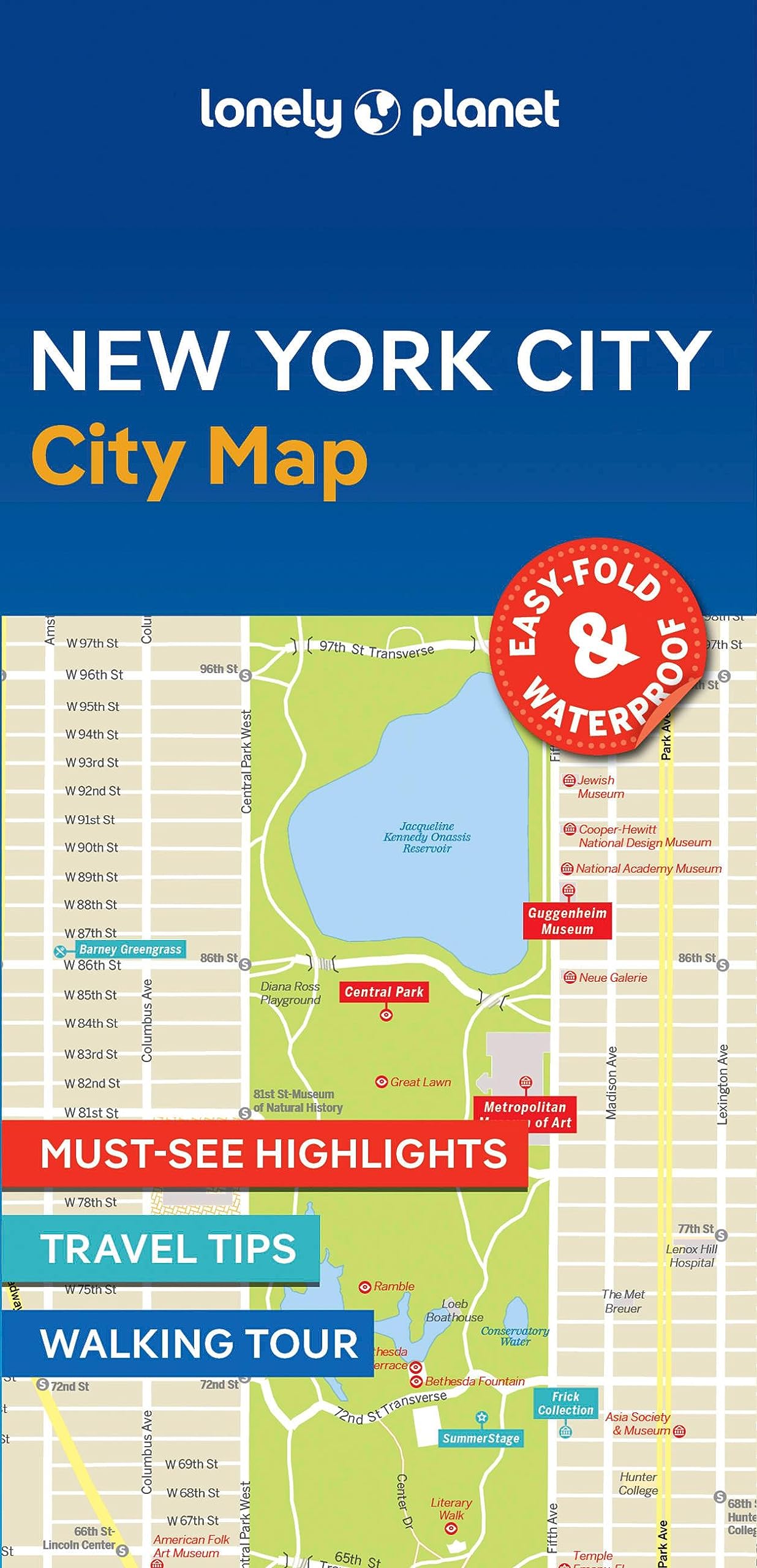 Lonely Planet New York City Map: Durable, Waterproof, Easy-Fold Planning Map with Attractions & Walking Tours (Compact City Planning Maps)
