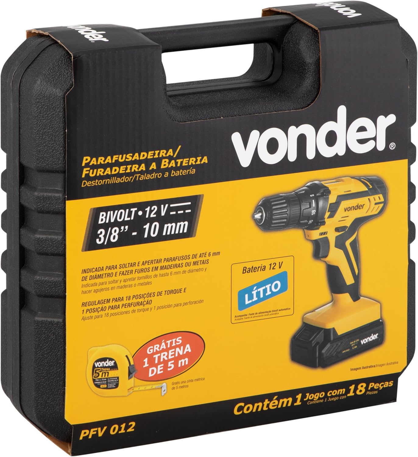 Vonder Parafusadeira/Furadeira Com Bateria Carregador Bivolt 15 81Zqah1Jsal. Ac Sl1500