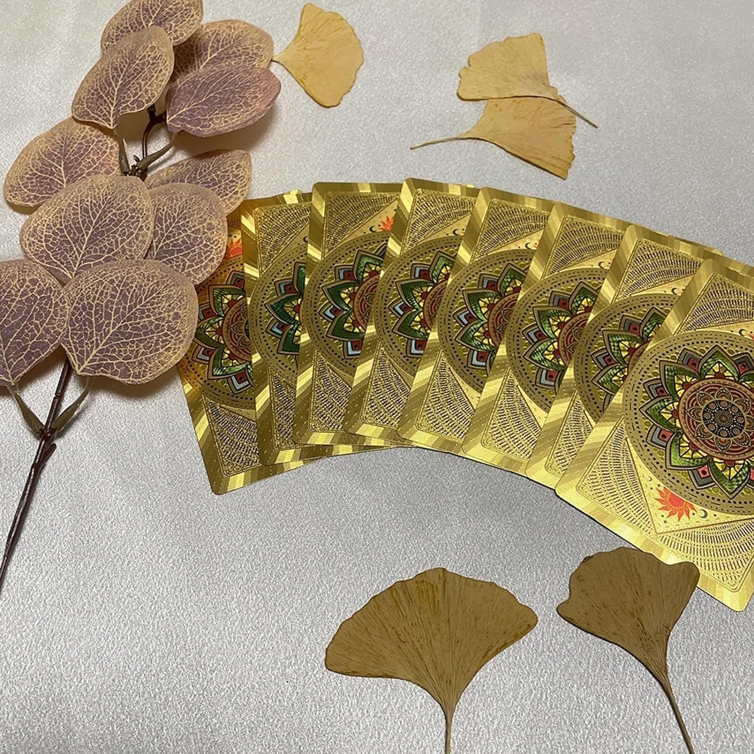 Tarotkarten-Deck mit Anleitung, 78 luxuriöse Goldfolien-Karten für Anfänger, Wahrsagungswerkzeug, wasserdicht und knitterfrei, mit exquisiter Box für Anfänger – 45Hao