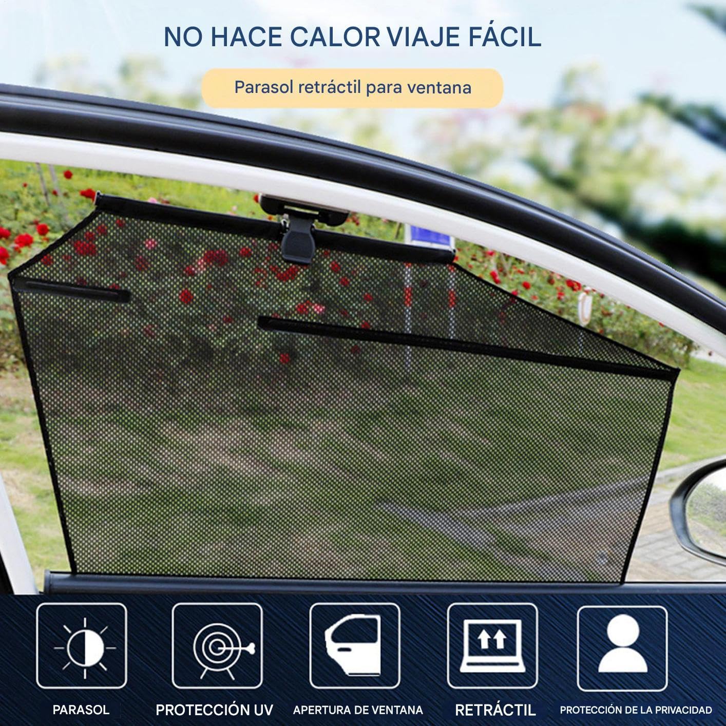 Persiana Solar para Ventanilla Lateral De Coche Cortinillas De Privacidad
