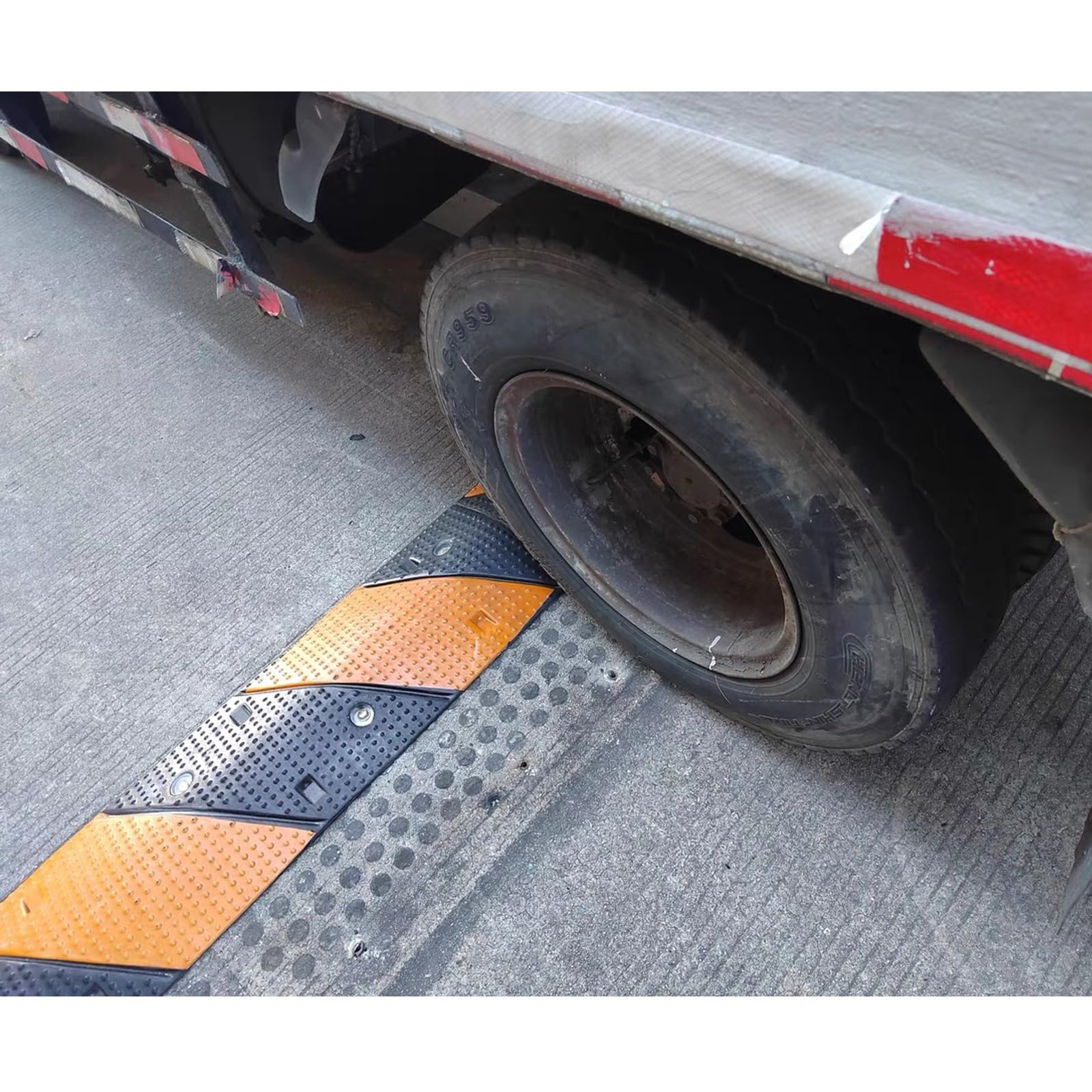 WXXZCE 2pcs 100cm Dossi Stradali in Gomma, Dosso Artificiale per Garage Canalina Passacavi, per Garage, Strade Sterrate, Asfalto, Cemento, Carico Massimo 30t