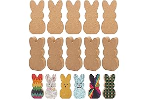 10Pcs Easter Wooden Bunny Cutouts