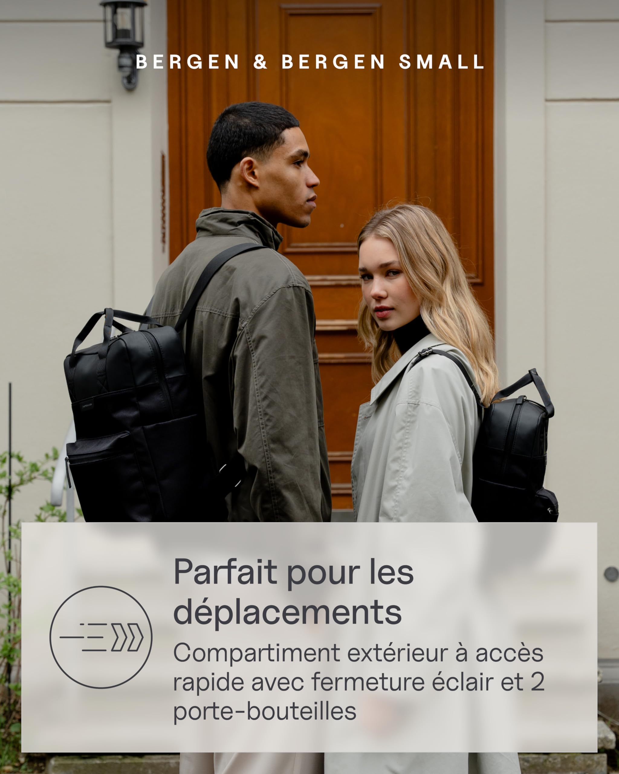 Kapten & Son Sac a dos Bergen | Sac à dos femme & homme | Idéal comme sac à dos pour voyage, uni, ecole, travail & bagages à main