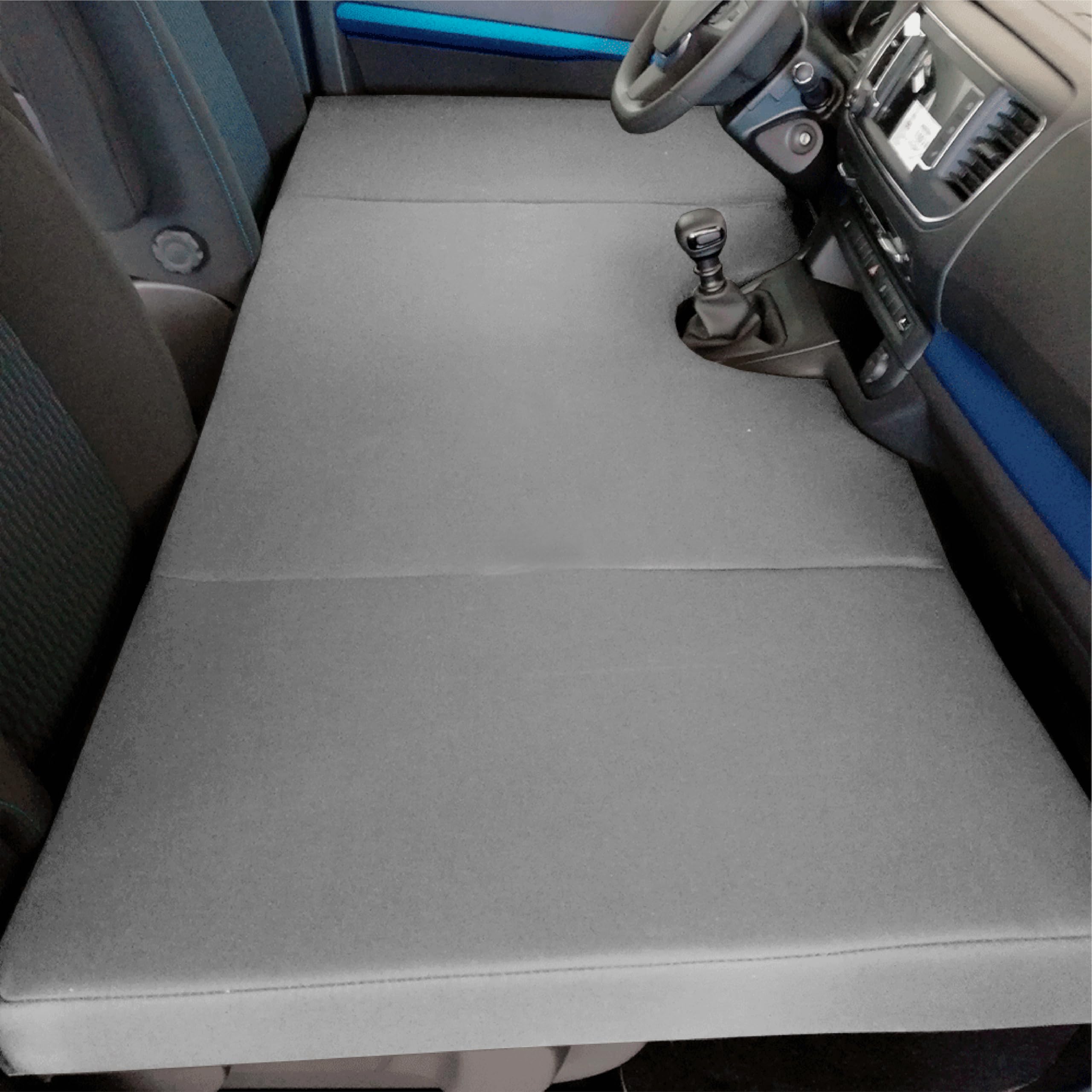 Matelas pliant Camper compatible Peugeot Traveller, Citroën Jumpy SpaceTourer, Toyota Proace II (+2016) - pour plage avant, gris