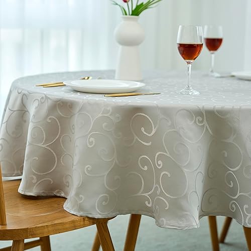 Miniatura 2 de Marina Decoration Mantel jacquard resistente al agua, grueso, elegante, de lujo, de lujo, con ramas de damasco, decorativo, para el hogar, cocina,