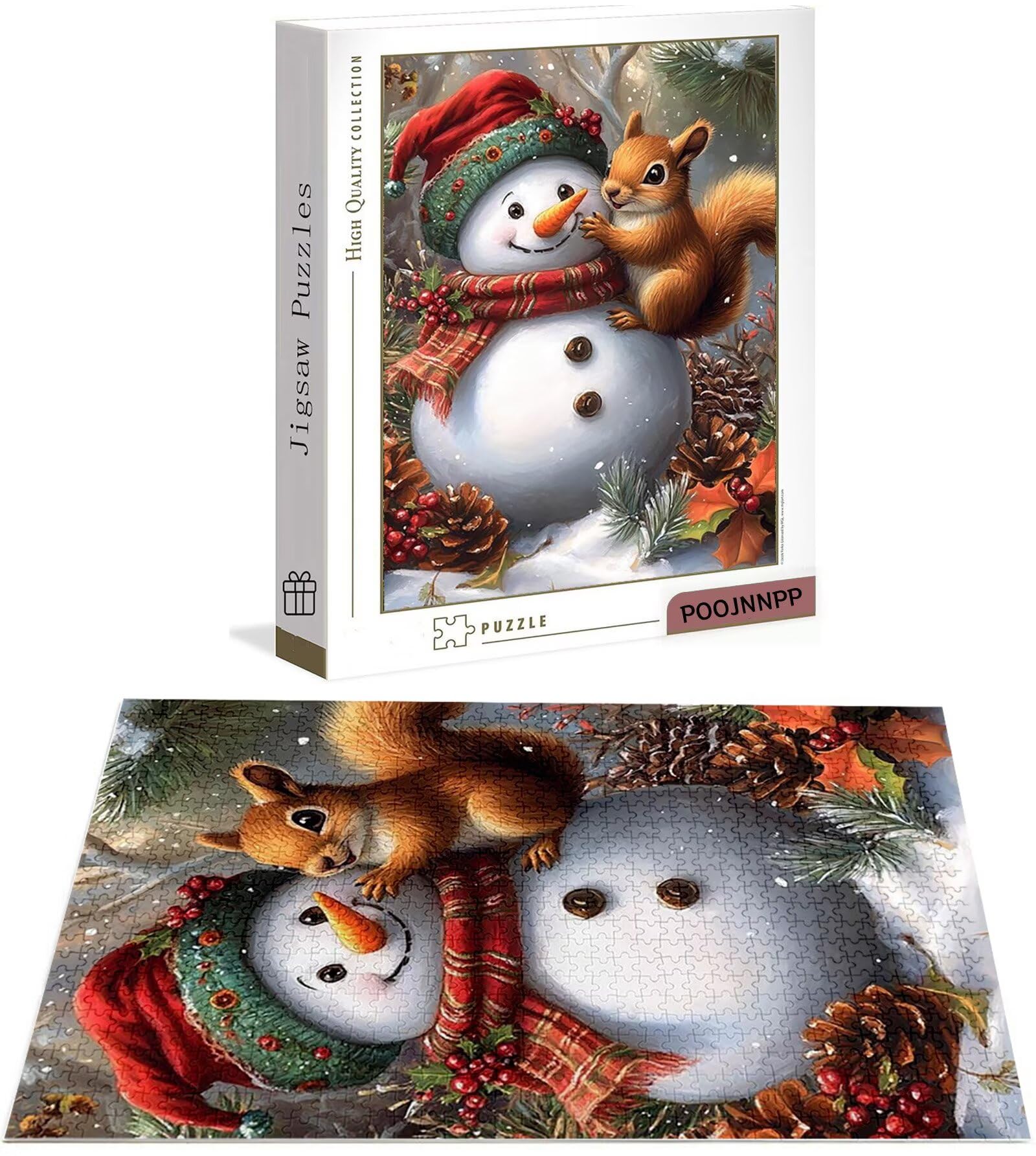 Puzzle 6000 Pezzi per Adulti, Puzzle Scoiattolo in Legno per Adulti, Puzzles Pupazzo di neve Impegnativi, Giochi Educativo per Famiglie, Rompecapo con Scatola per Decorazioni Casa Regalo B-8046