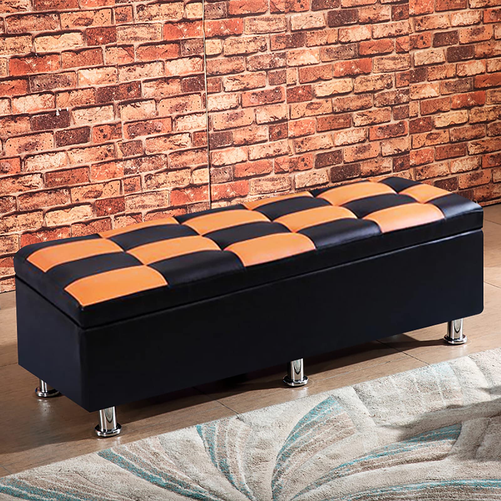Banc de rangement rembourré idéal pour organiser une chambre à coucher