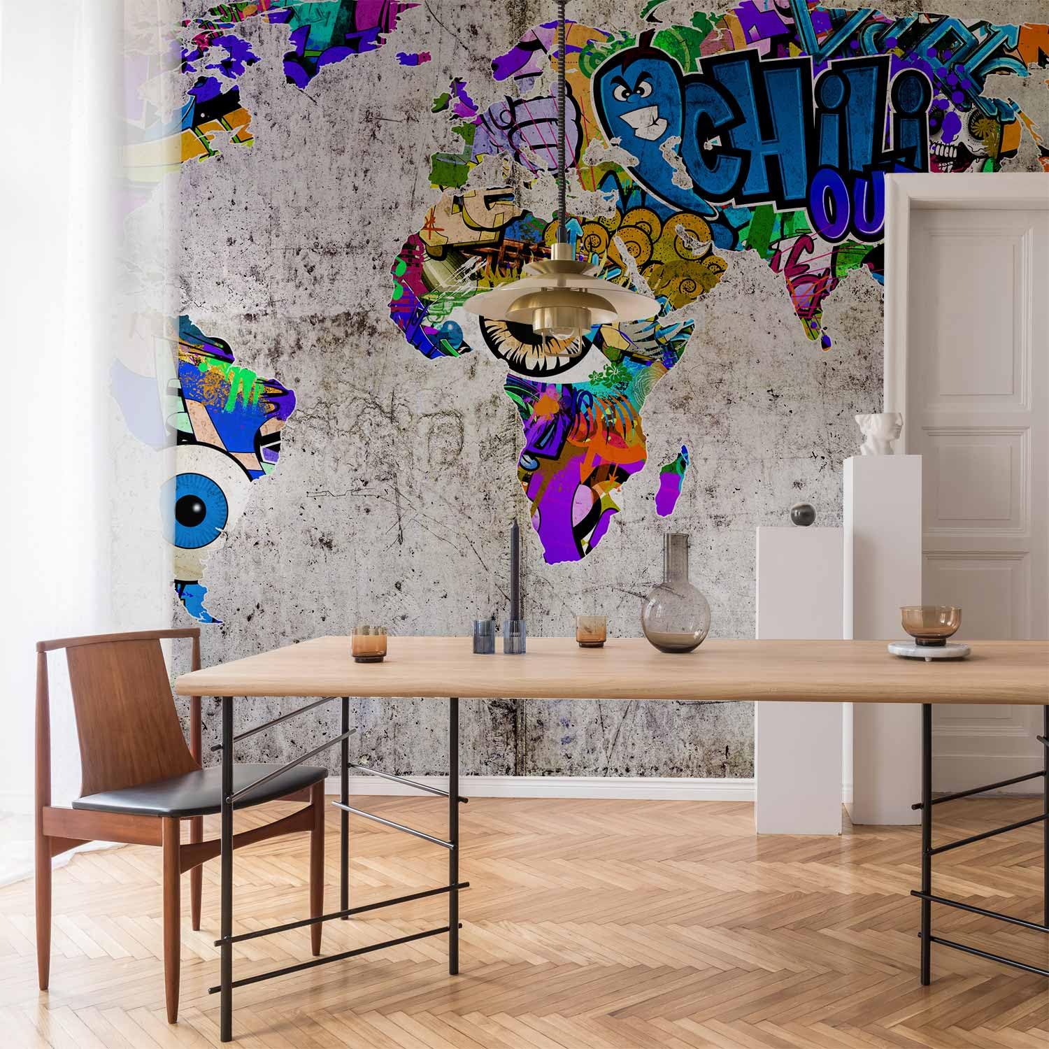 Murando Papier Peint Intissé Carte Du Monde 100x70 Cm Décoration Murale XXL Poster Tableaux Muraux Tapisserie Photo Trompe L'oeil Ornament Continent Carte K B 0063 A A Murando Papier Peint Cdiscount