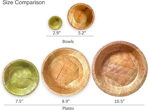 Miniatura 6 de Platos de hoja de sal de un solo uso (9 pulgadas, 25/paquete) | Cero residuos, biodegradables, compostables para patio trasero | Para fiestas,