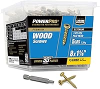 Vista 11 de Power Pro Tornillos de madera para exteriores de alta calidad, tornillos multiusos #10 x 4-1/2 pulgadas para proyectos al aire libre, broca estrella