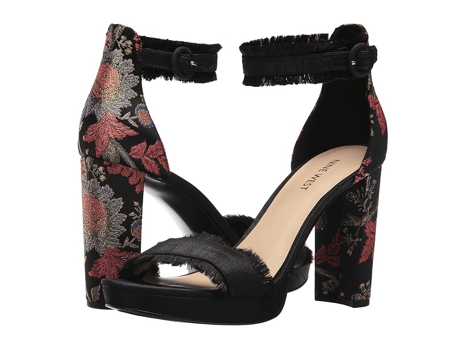 

Nine West Daranita Platform Heel Sandal (Black/Black Multi Fabric) High Heels