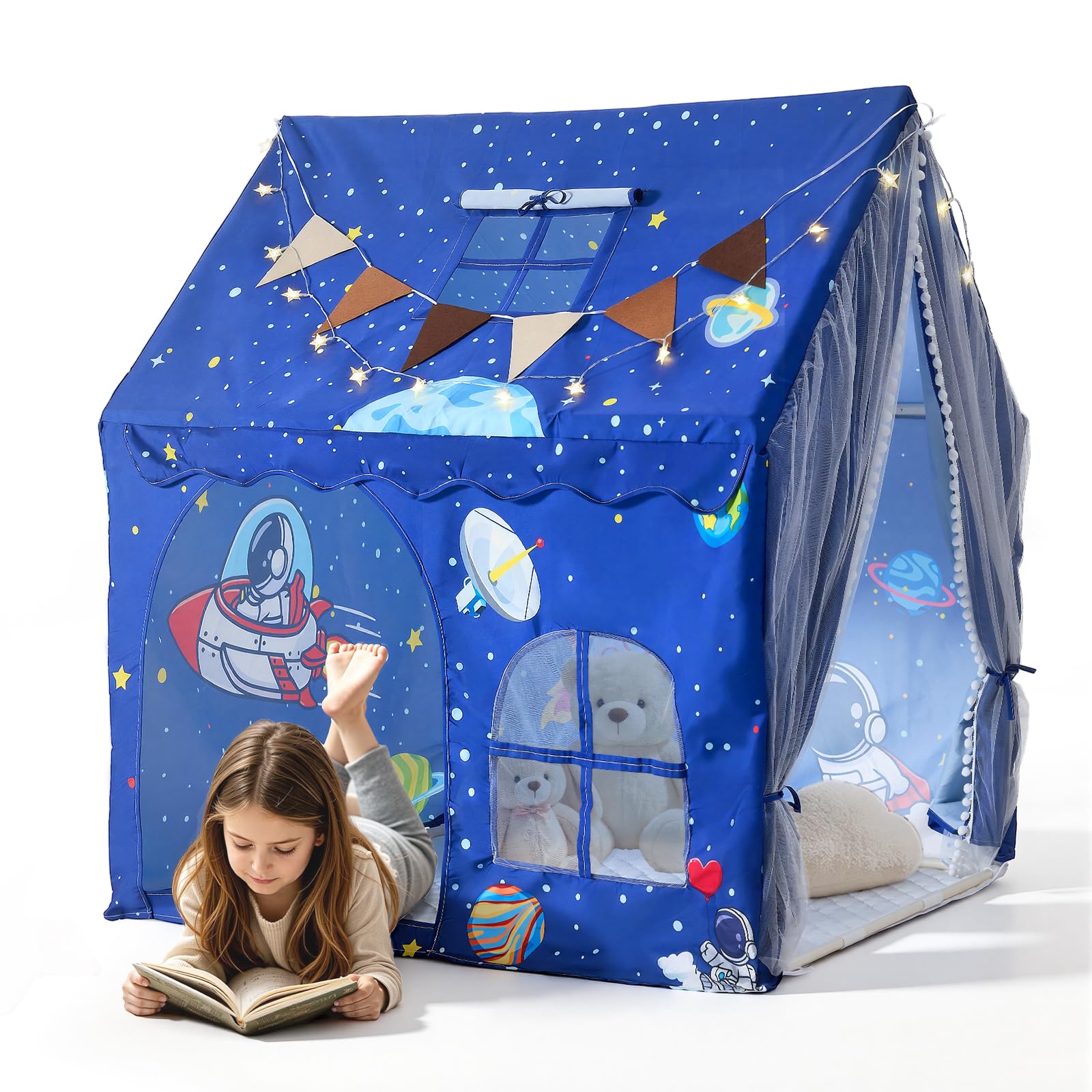 VEVOR Tenda da Gioco per Bambini con Struttura in PVC e Tappetino Imbottito