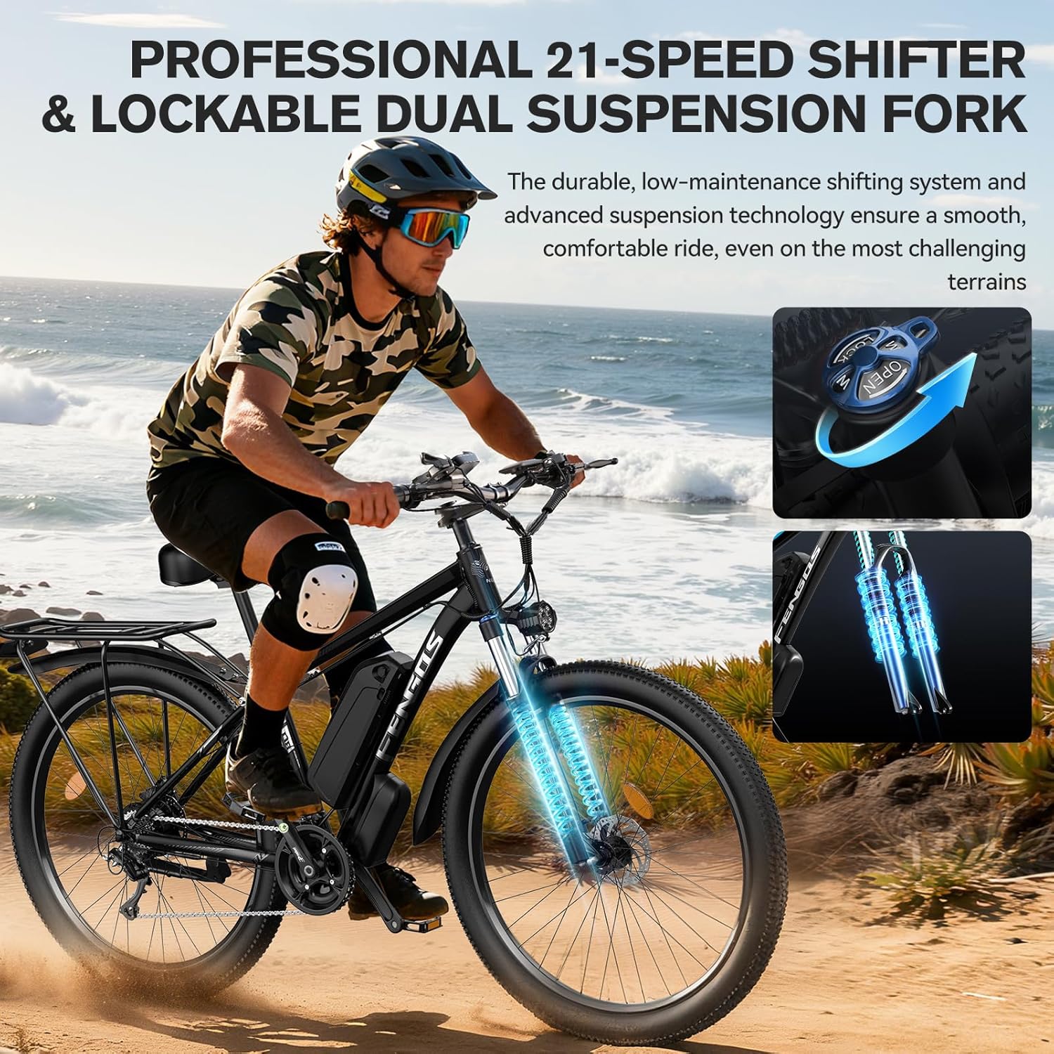 2000W Electric Bike for Adults, 840WH E Bike, Electric Mountain Bicycle, 48V 17.5AH Removable Battery, 80 Miles, 27.5”X2.1” Tire, 21-Speed Gears, Front Suspension 2000W Electric Bike for Adults, 840WH E Bike, Electric Mountain Bicycle, 48V 17.5AH Removable Battery, 80 Miles, 27.5”X2.1” Tire, 21-Speed Gears, Front Suspension