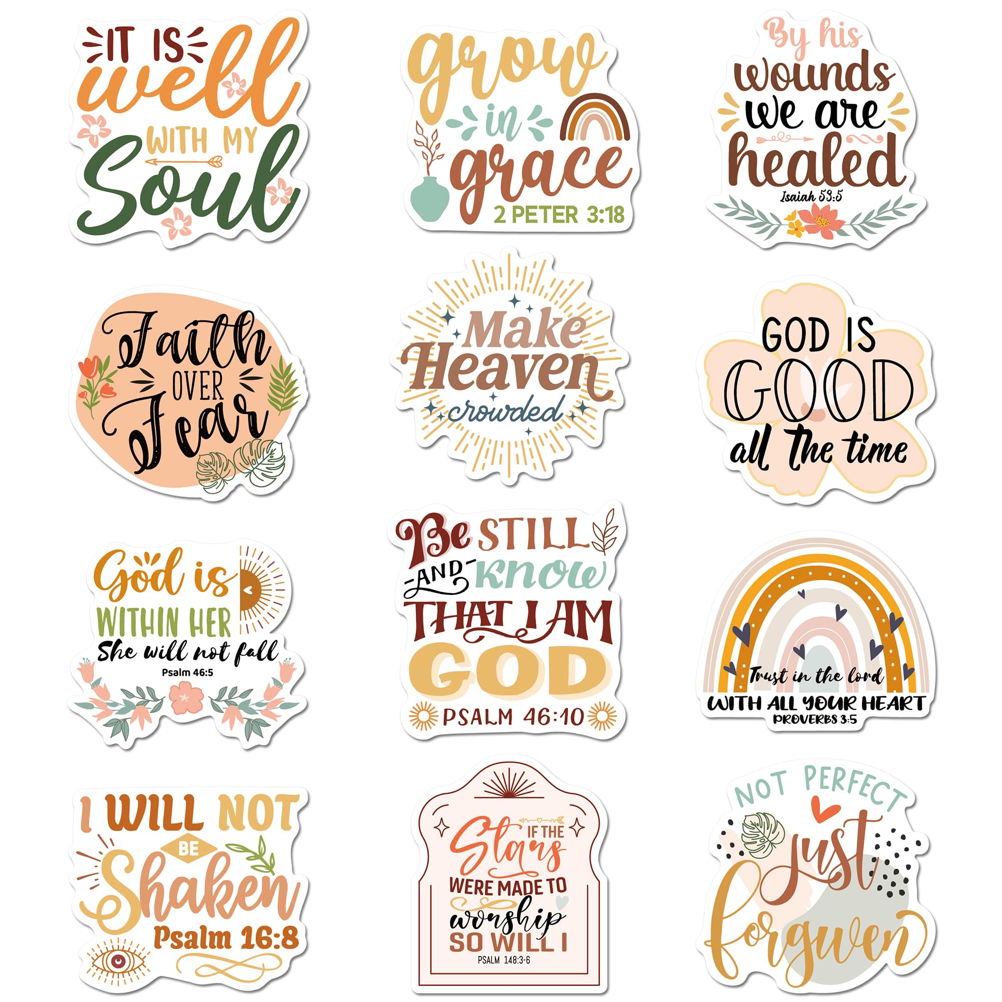 Christian Bible Verse Fridge Magnet Stickers, 12Pcs Boho Faith Based Locker Magnets, Inspirational Magnetic Stickers Decorations for Office Classroom,