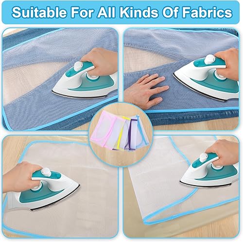 Miniatura 7 de Paquete de 4 paños de planchar para proteger la ropa, paño de prensado para planchar, alfombrilla aislante protectora para ahorrar quemaduras,