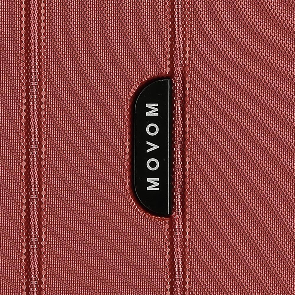 Movom Joumma Bags drewniana walizka kabinowa, średnia, duża i zestawy, sztywny zamek ABS TSA, 4 podwójne kółka, wysuwany bagaż podręczny, czerwony, 55 cm, Walizka kabinowa Extensible