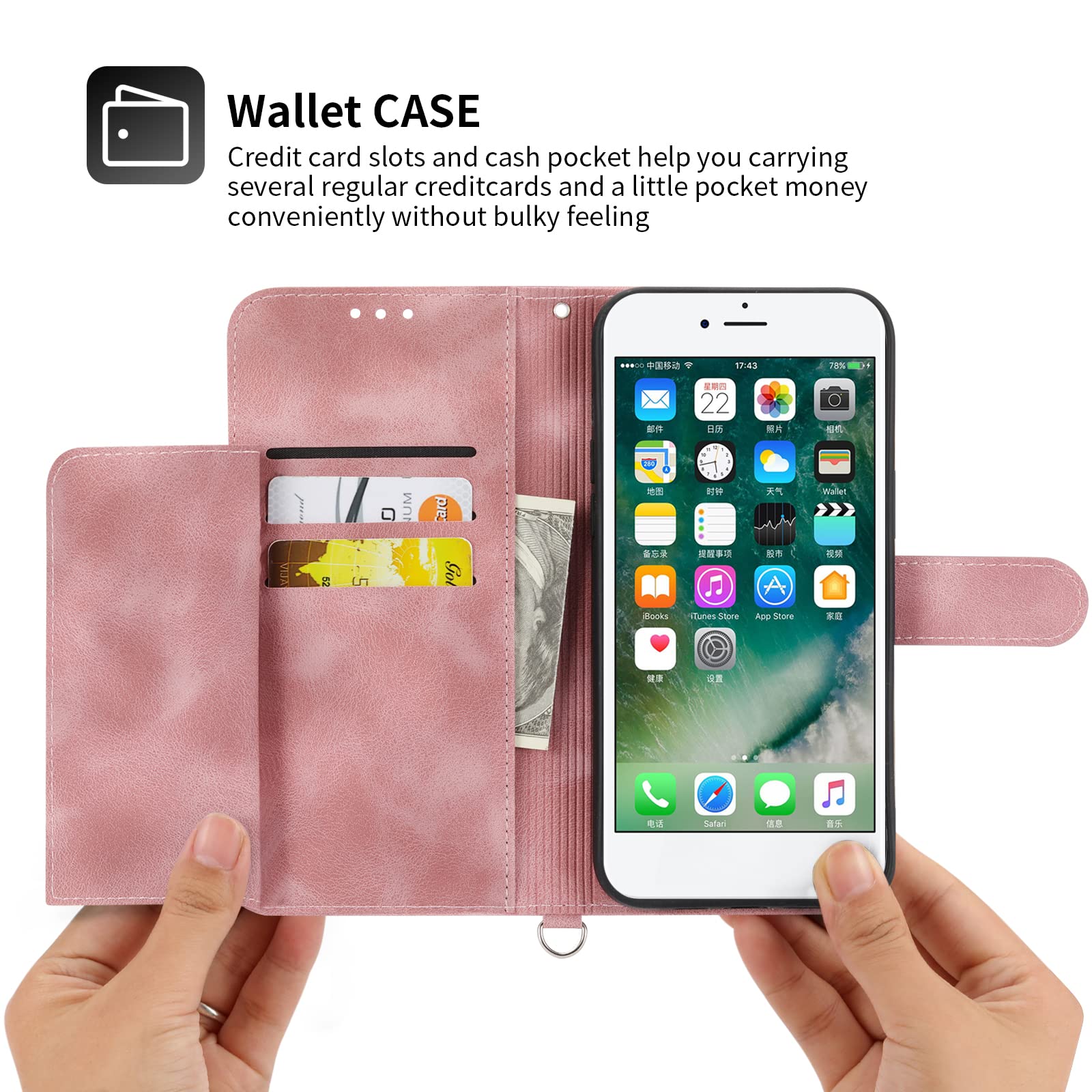 VQWQ Cover per Xiaomi Mi 13 Lite, Custodia a Portafoglio in Pelle PU Stampa Fiori Slot per Schede Libro Cavalletto Supporto Flip Case Wallet Cordino Chiusura Magnetica per Maschio Donna -[SJ]-Plums