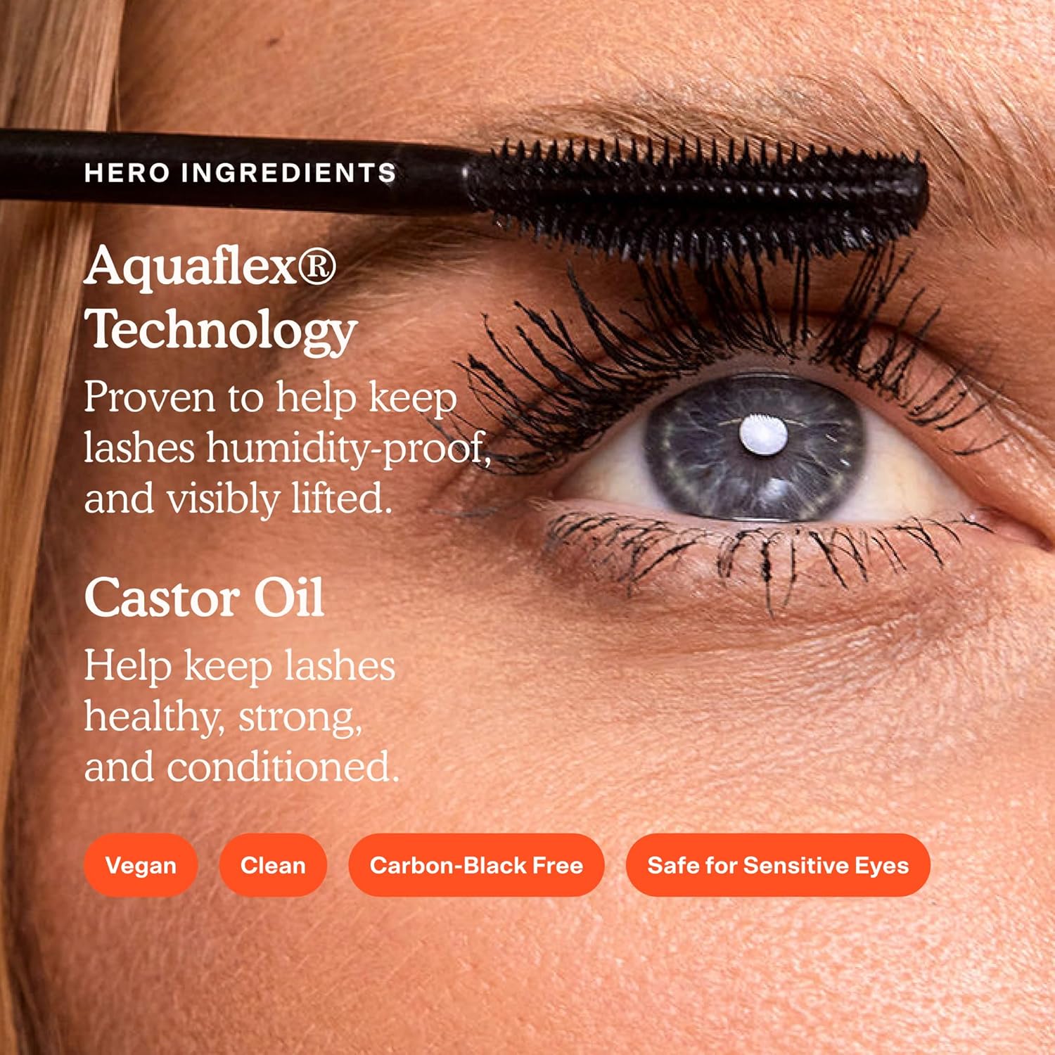 Tower 28 MakeWaves Vegan Brown Mascara - Volumizing & Lengthening Mascara for Sensitive Eyes - With Aquaflex Technology for Humidity-Proof Lift - Hypoallergenic Eye Makeup - Drift (0.29 oz)