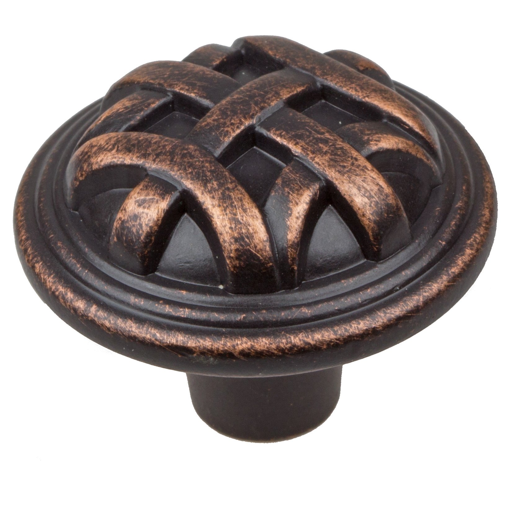 GlideRite Hardware 82115-ORB-10 1.25 inch Diameter Round Braided Oil Rubbed Bronze Cabinet Knobs 10 Pack