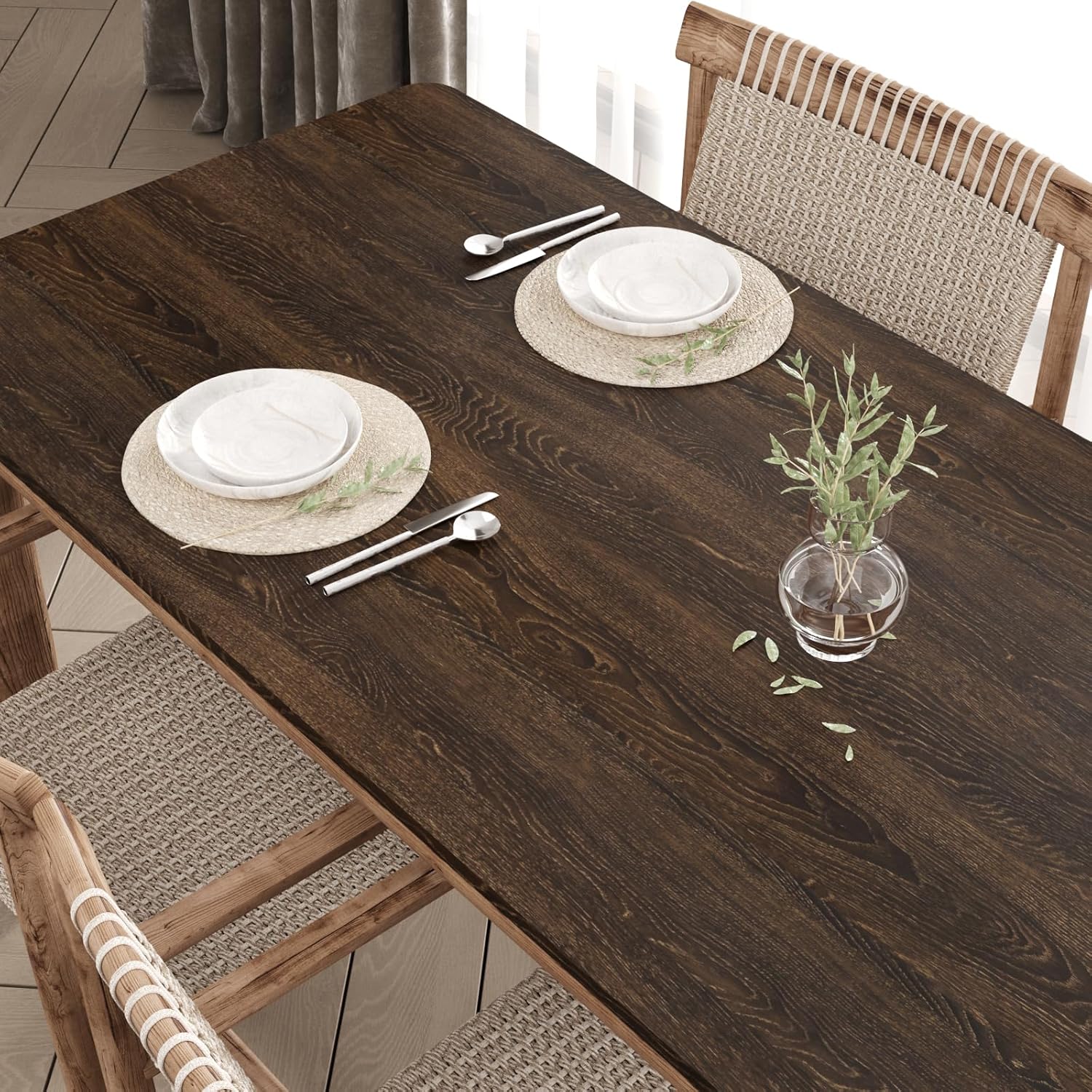 Thick Brown Wood Grain Contact Paper Peel and Stick Oak Wood Wallpaper Self Adhesive Wooden Look Vinyl Wrap 15.7"x118" Removable Waterproof Contact Paper for Kitchen Countertops Cabinets