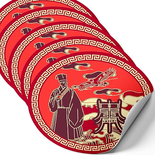 Académico con amuleto de águila Feng Shui, símbolo de Feng Shui para grandes honores y distinción, juego de 5 calcomanías decorativas, 4.3 pulgadas
