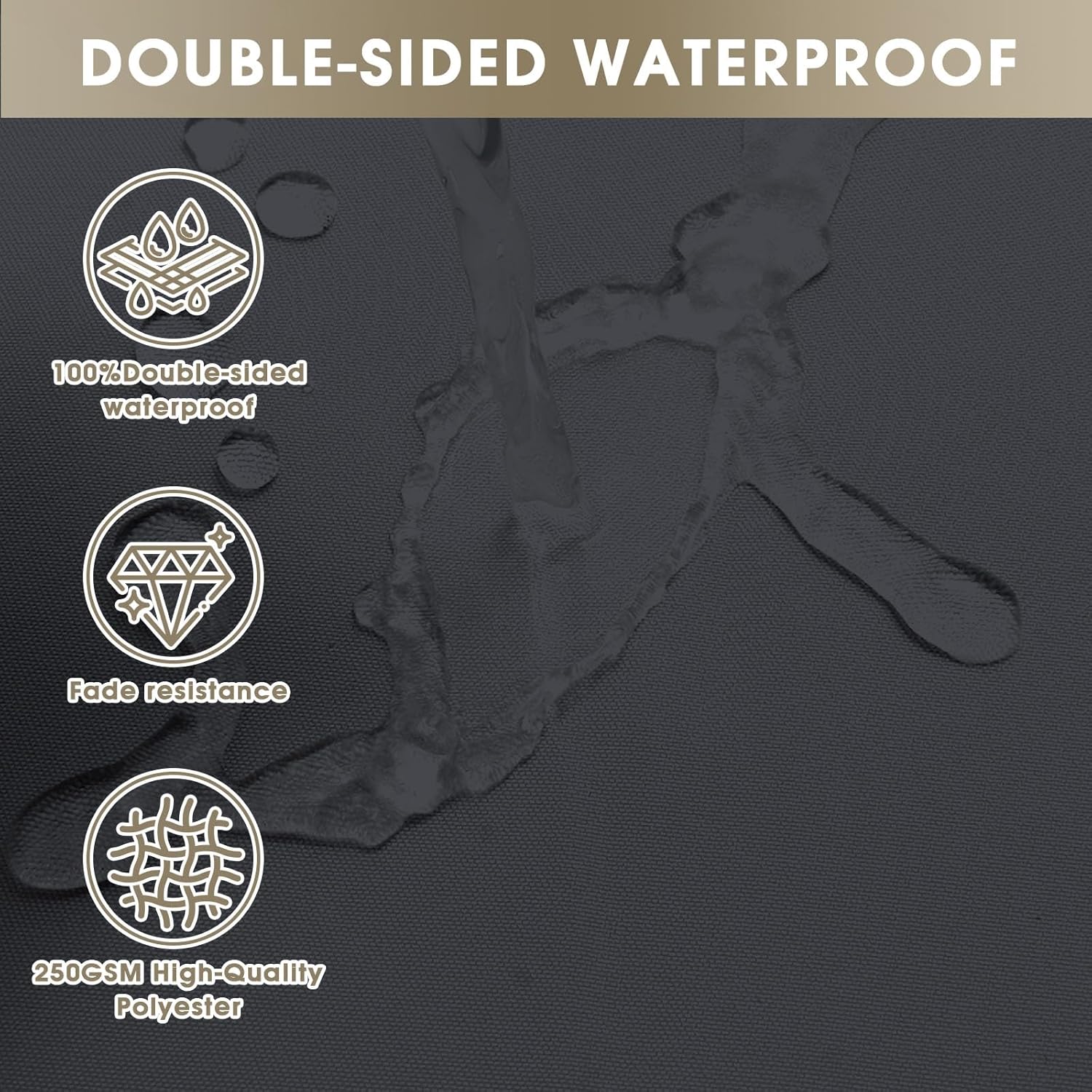 Outdoor Seat Cushion Set 22 x 22 In, Water-Resistant & Fade-Resistan, Patio Furniture Cushions with Removable Cover Deep Seat & Back Cushion with Handle and Adjustable Straps for Chair Sofa,2PC