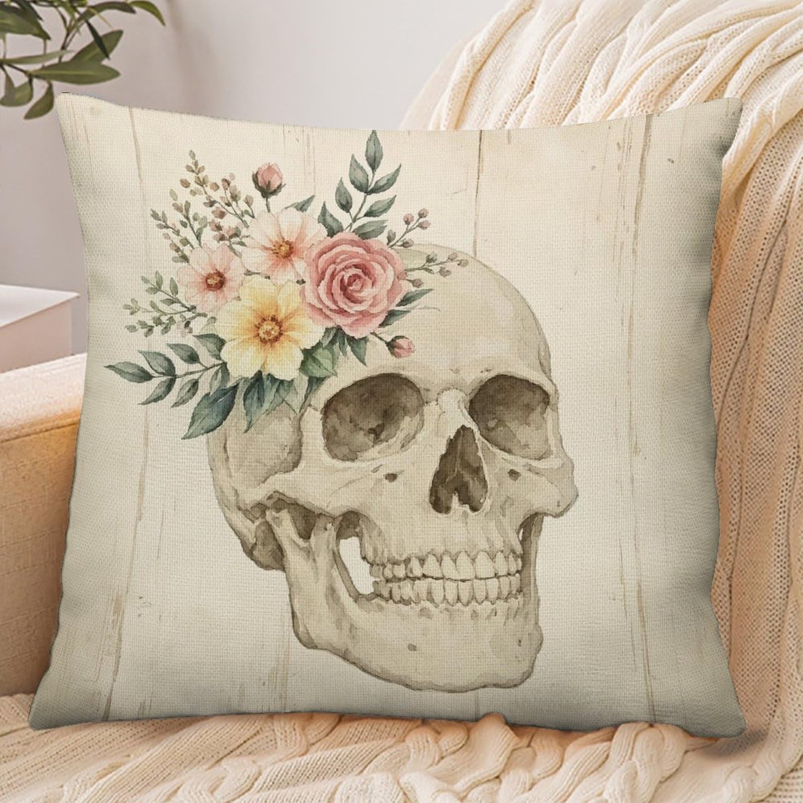 Fekiloot Style Vintage Skull Pillowcase Pillow Sham Pillow Case