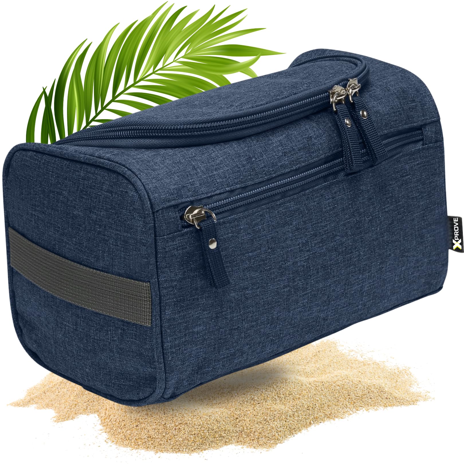 Beauty Case Da Uomo In Tela E Pelle – Impermeabile, Organizer Da Viaggio Con Scomparto Bagnato/Asciutto