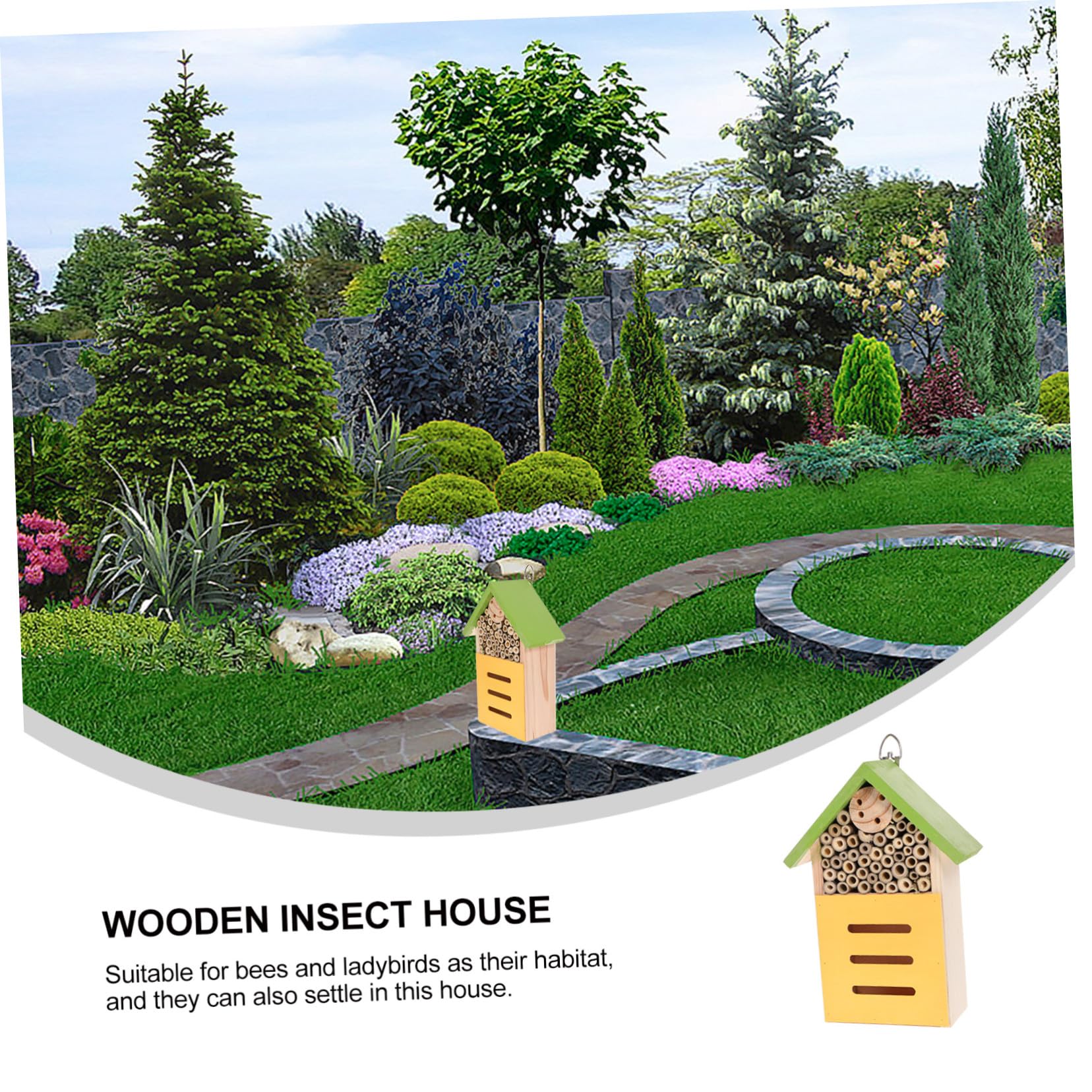 Holzhaus für Marienkäfer Bienenzuchthütte Holzkasten Insektenhabitat Gartenlebensraum mit Einfacher Aufhängemöglichkeit oder Standfläche