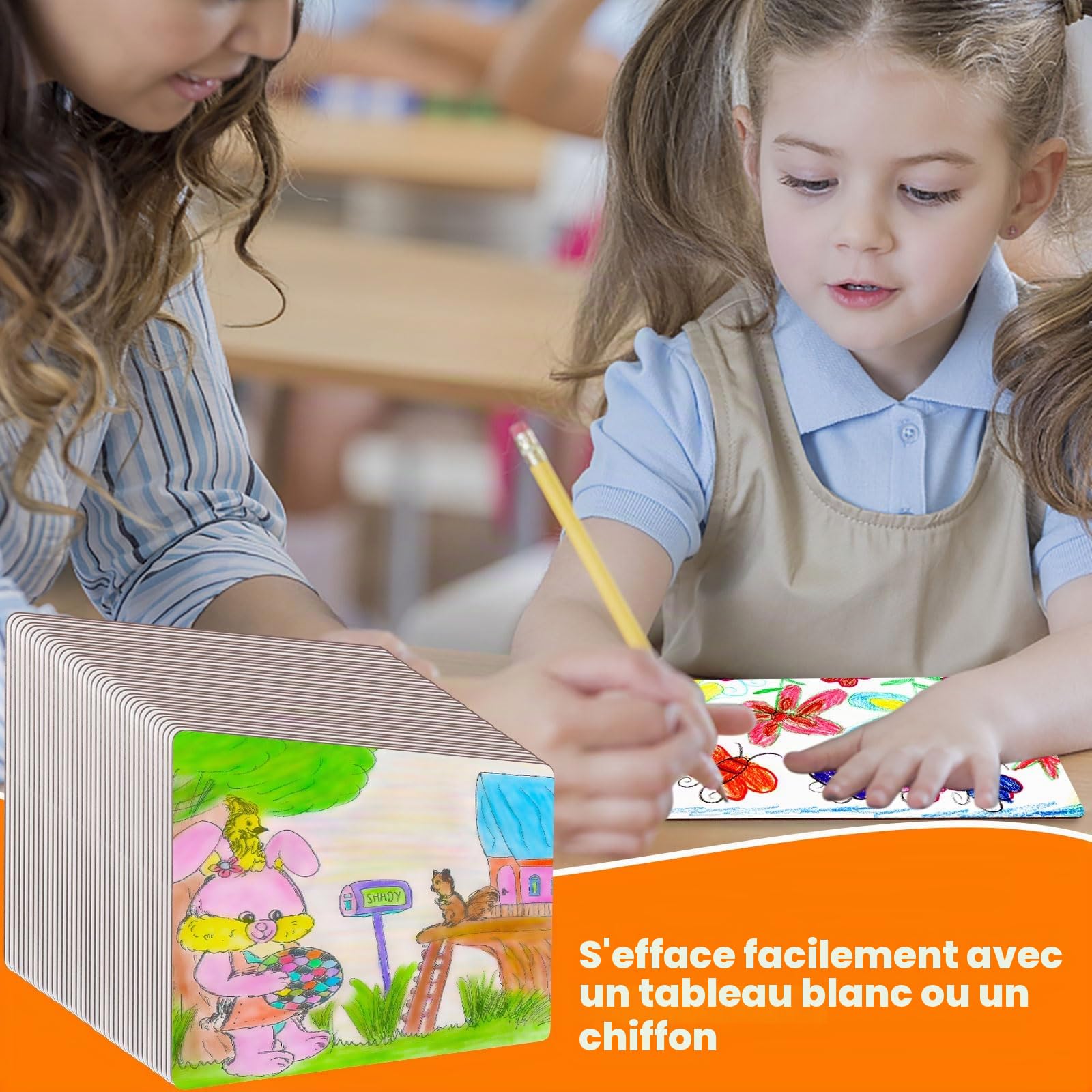 Lot de 25 mini tableaux blancs compacts double face effaçables à sec Parfaits pour la salle de classe, l'école, le bureau et l'apprentissage à domicile