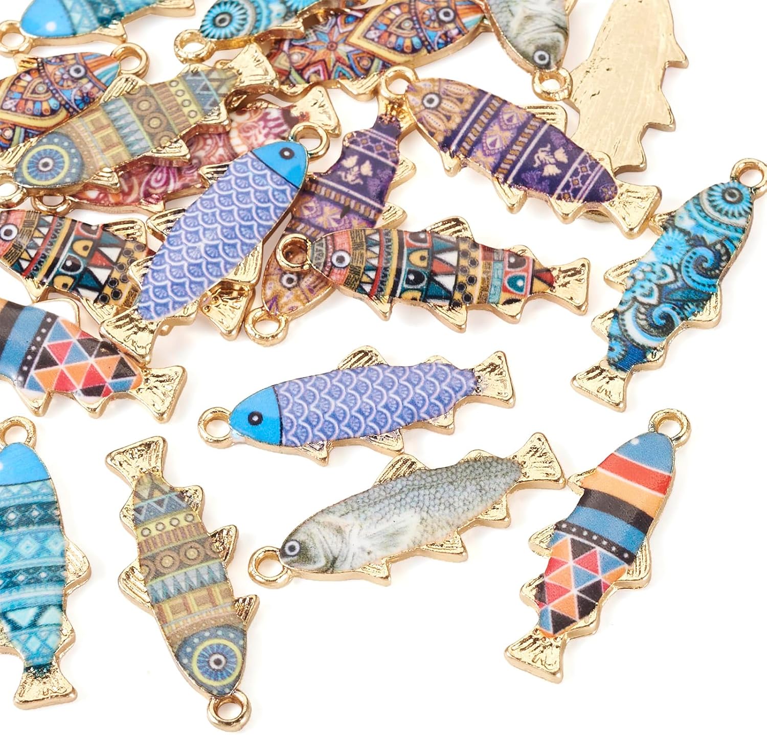 20Pcs Fish Charms Enamel Colorful Ocean Theme Fish Animal Charms Marine Fish Pendants for Jewelry Making Bracelets Earrings Necklace Keychains Hanging Decorating 10 Colors - Image 8