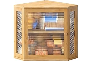 BMOSU Corner Bread Box for Kitchen Countertop