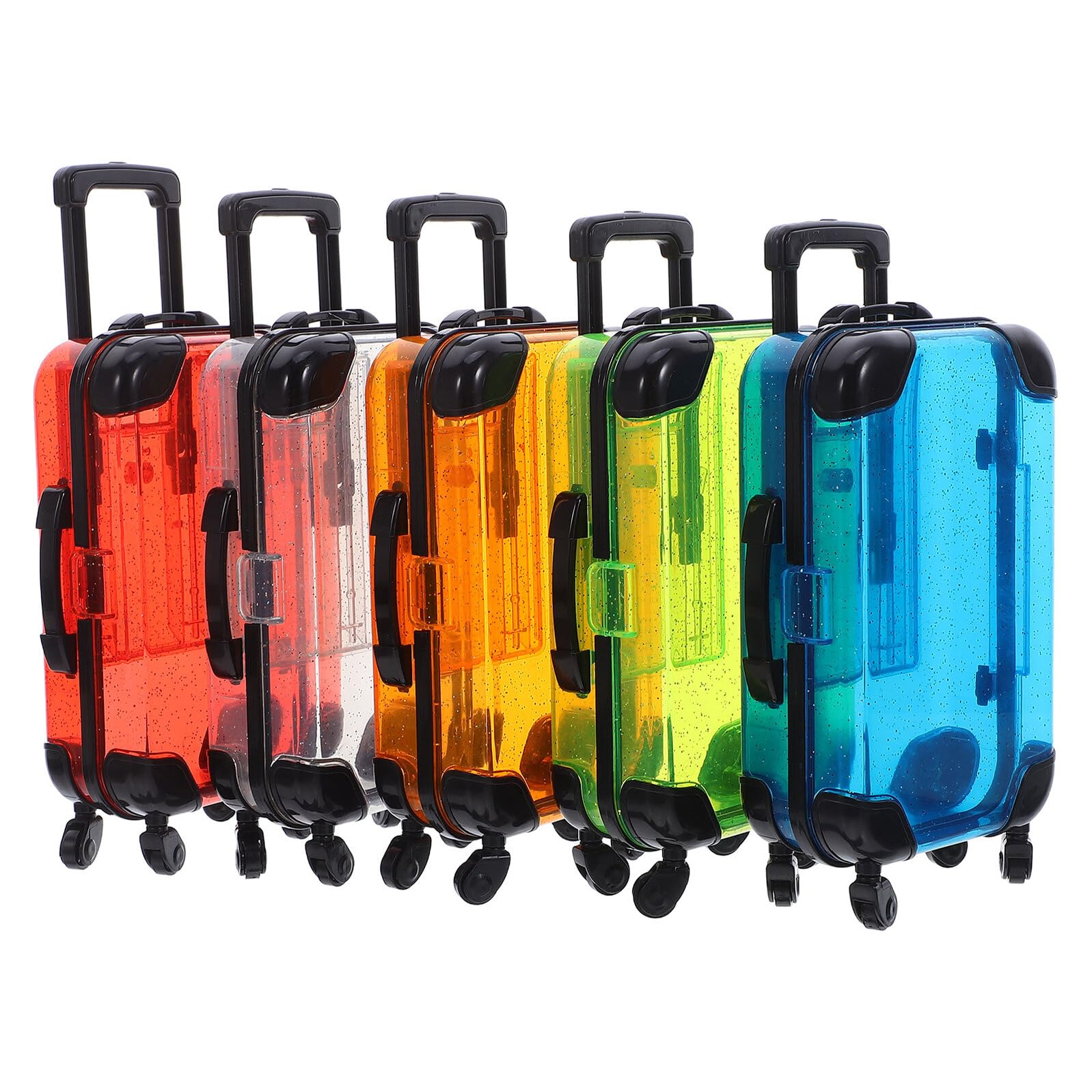 DECHOUS Set da Gioco Valigie per 5 Pezzi con Mini Valigia Giocattolo Leggera e Trolley di Simulazione con Ruote Lisce Gioco di Finzione Creativo per Viaggio e Apprendimento dei Colori