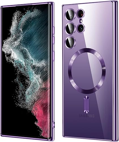 Funda para Samsung Galaxy S22 Ultra, fundas para s22u. Magnética metálica, brillante, delgada, transparente, de lujo, suave, a prueba de golpes, Funda para Samsung Galaxy S22 Ultra, fundas para s22u. Magnética metálica, brillante, delgada, transparente, de lujo, suave, a prueba de golpes,