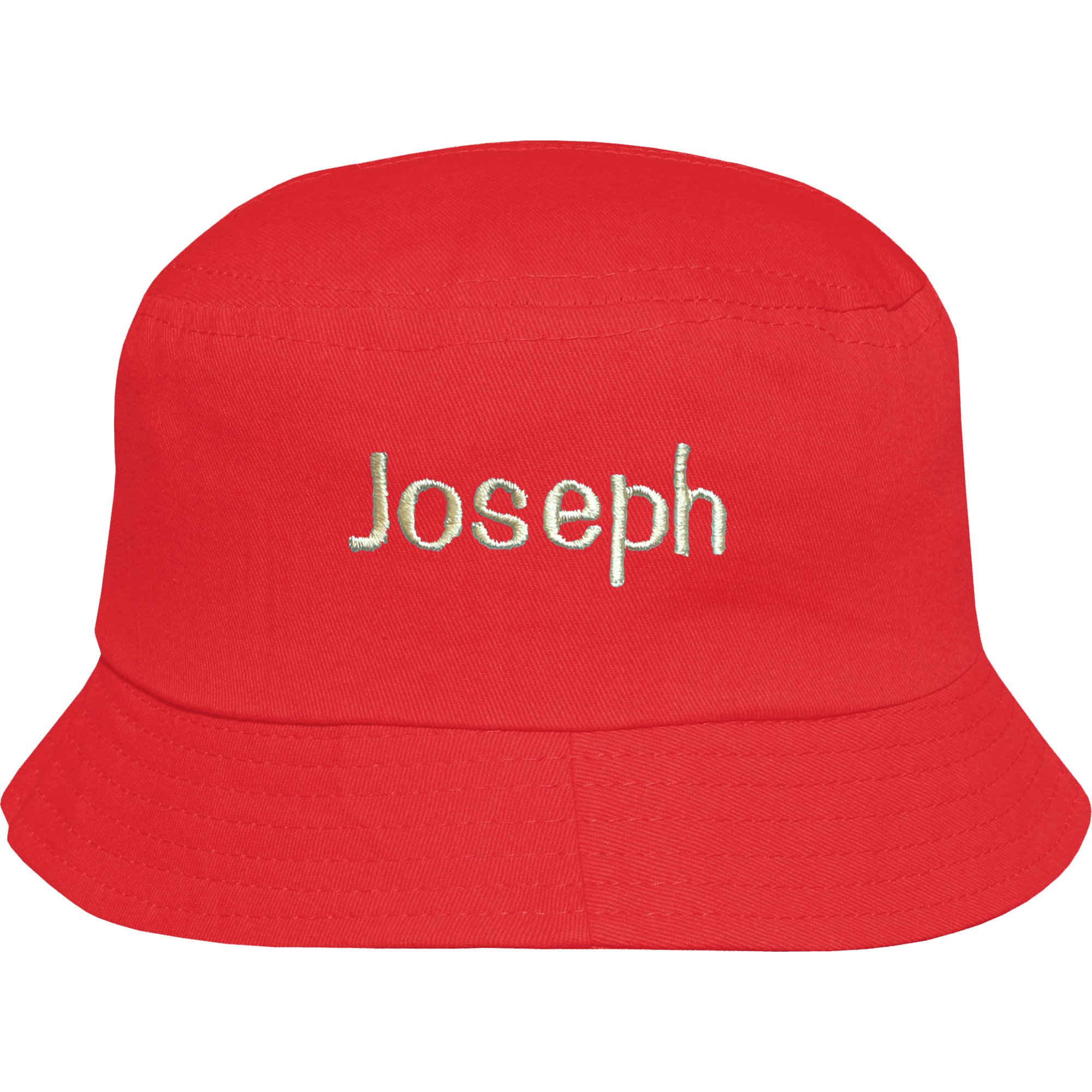 Personalised Toddler's Crushable Wide Brim Summer Sun Beach Bucket Hat (6-12 Months, Red)