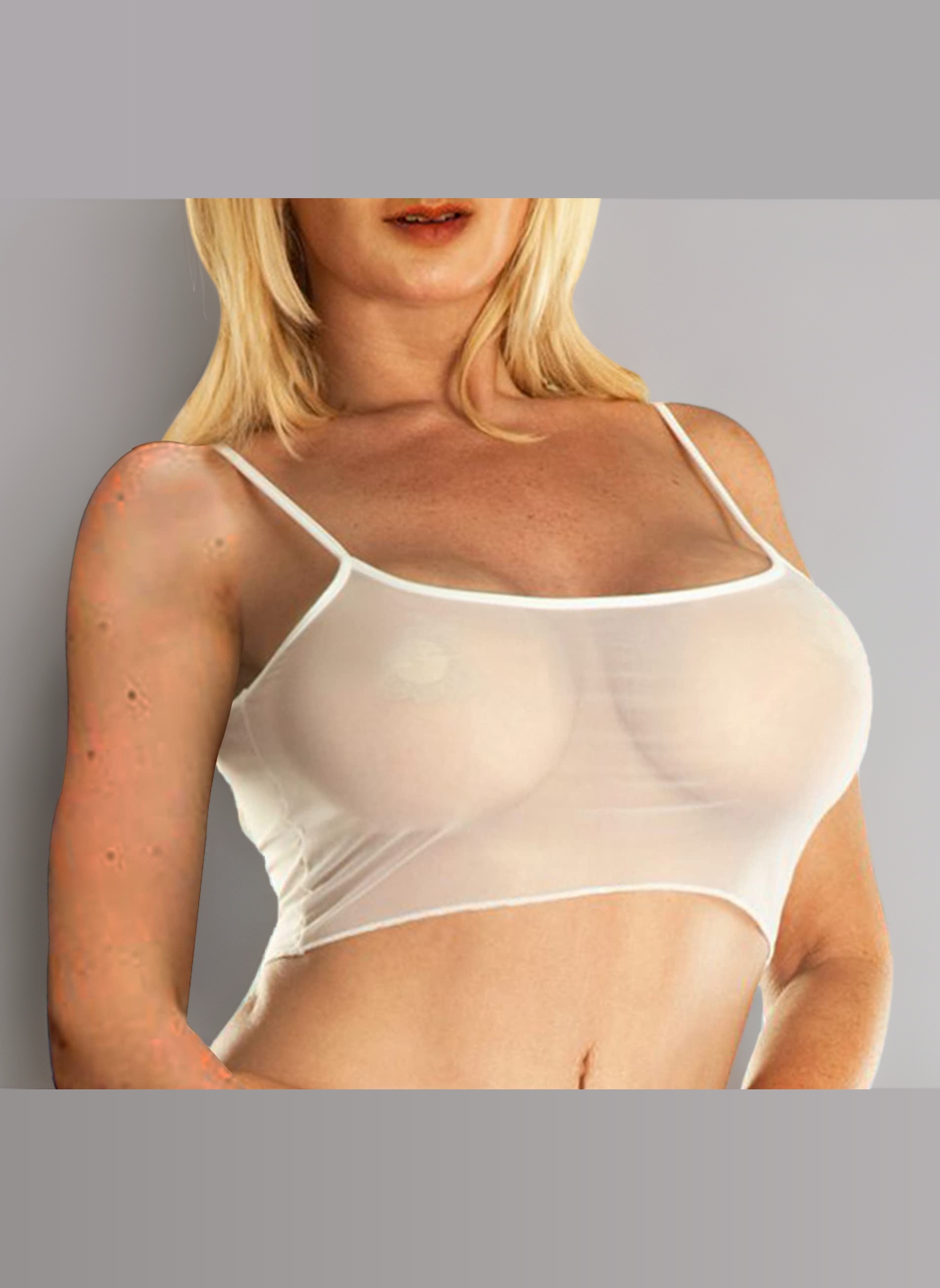 Sheer Tank Tops for Women See Through Stretch Crop Top Summer Sleeveless Strap Mesh Cami Top