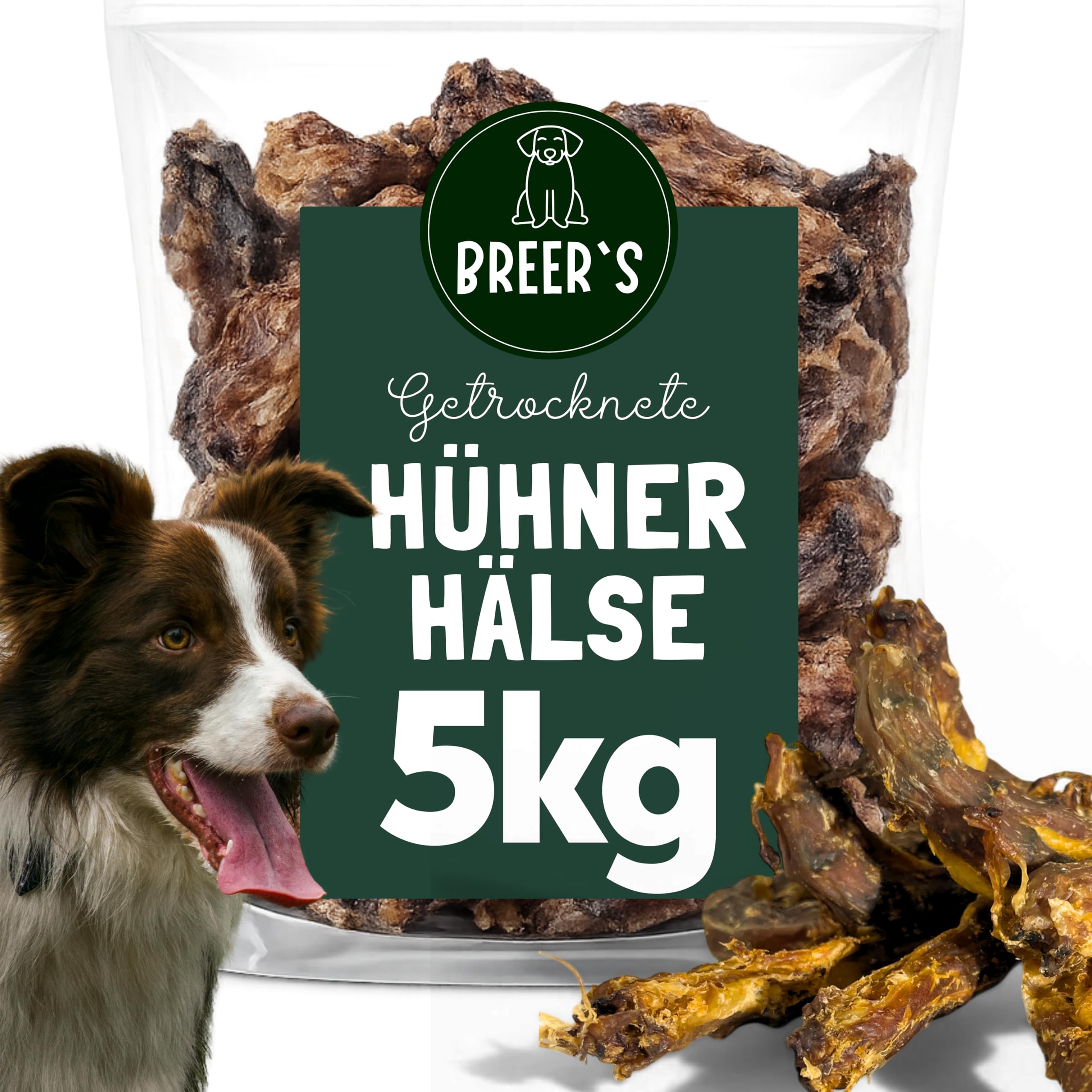 BREERs 5 Kg Hähnchenhälse für Hunde Kausnack aus eigener Deutscher Herstellung in ausgezeichneter Qualität