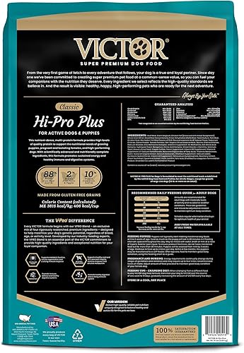 Miniatura 11 de VICTOR Super Premium - Alimento para perros Hi-Pro Plus - Comida seca para perros con alto contenido de proteínas con 30% de proteínas, carne